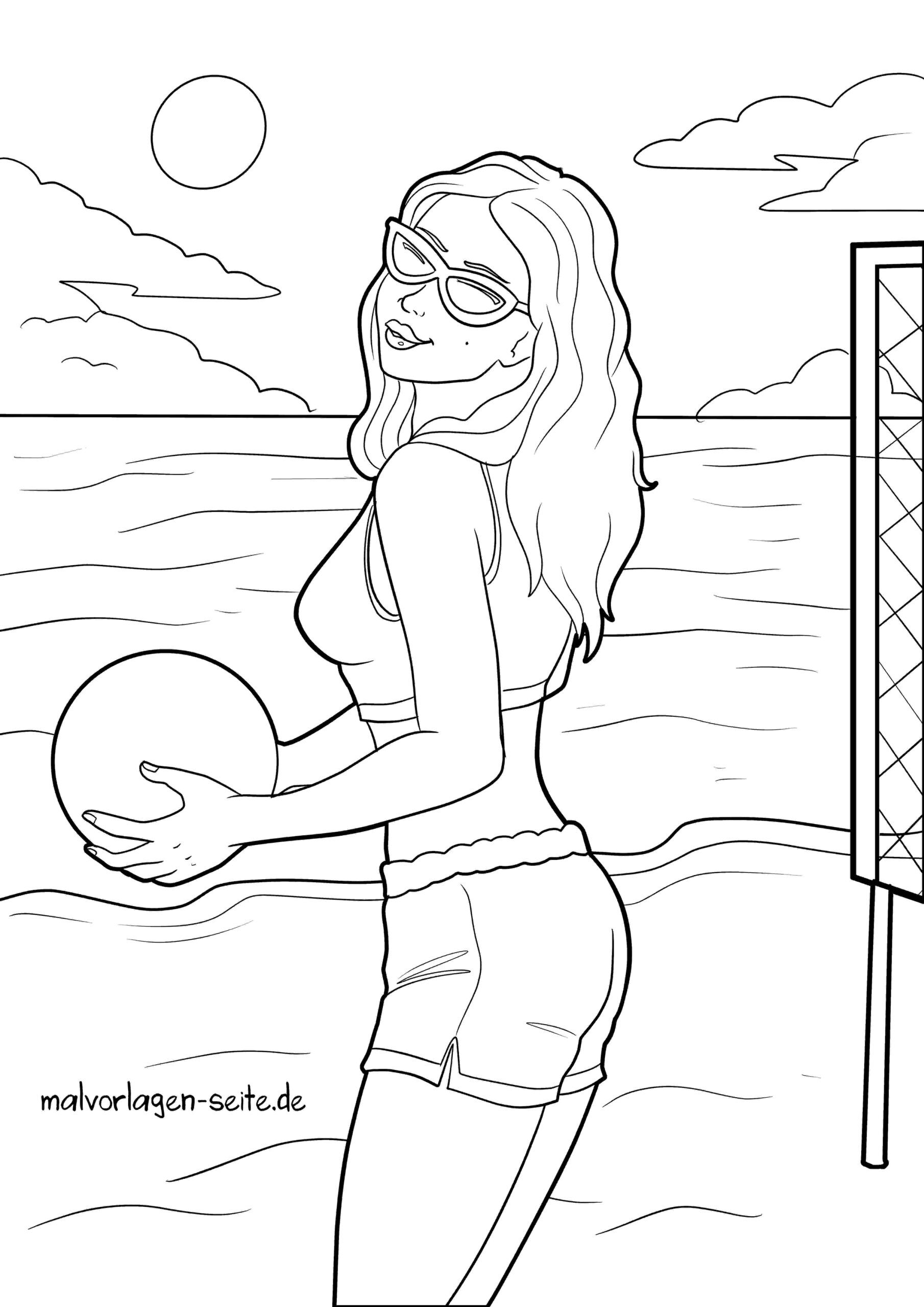 Malvorlage Beachvolleyball