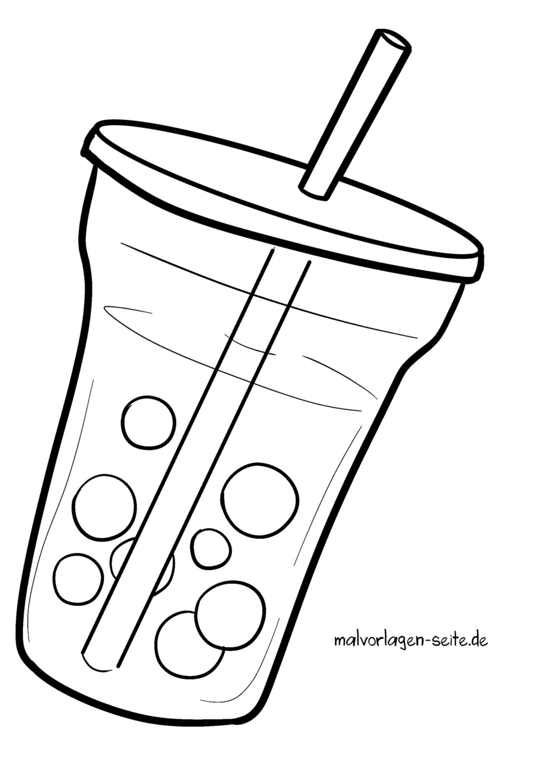 Malvorlage Bubble Tea - Getränke | Jetzt kostenlos herunterladen