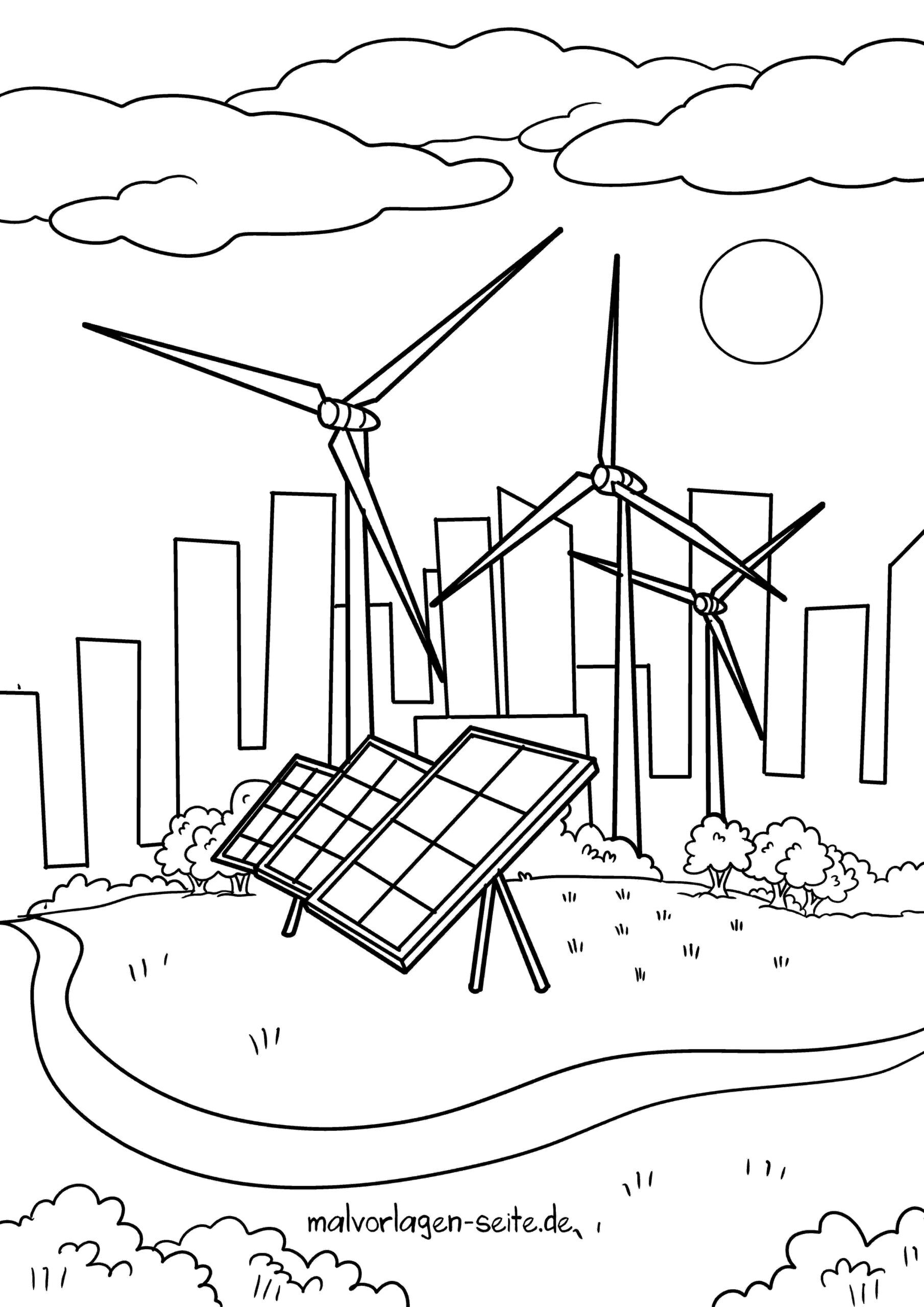 Malvorlage erneuerbare Energie