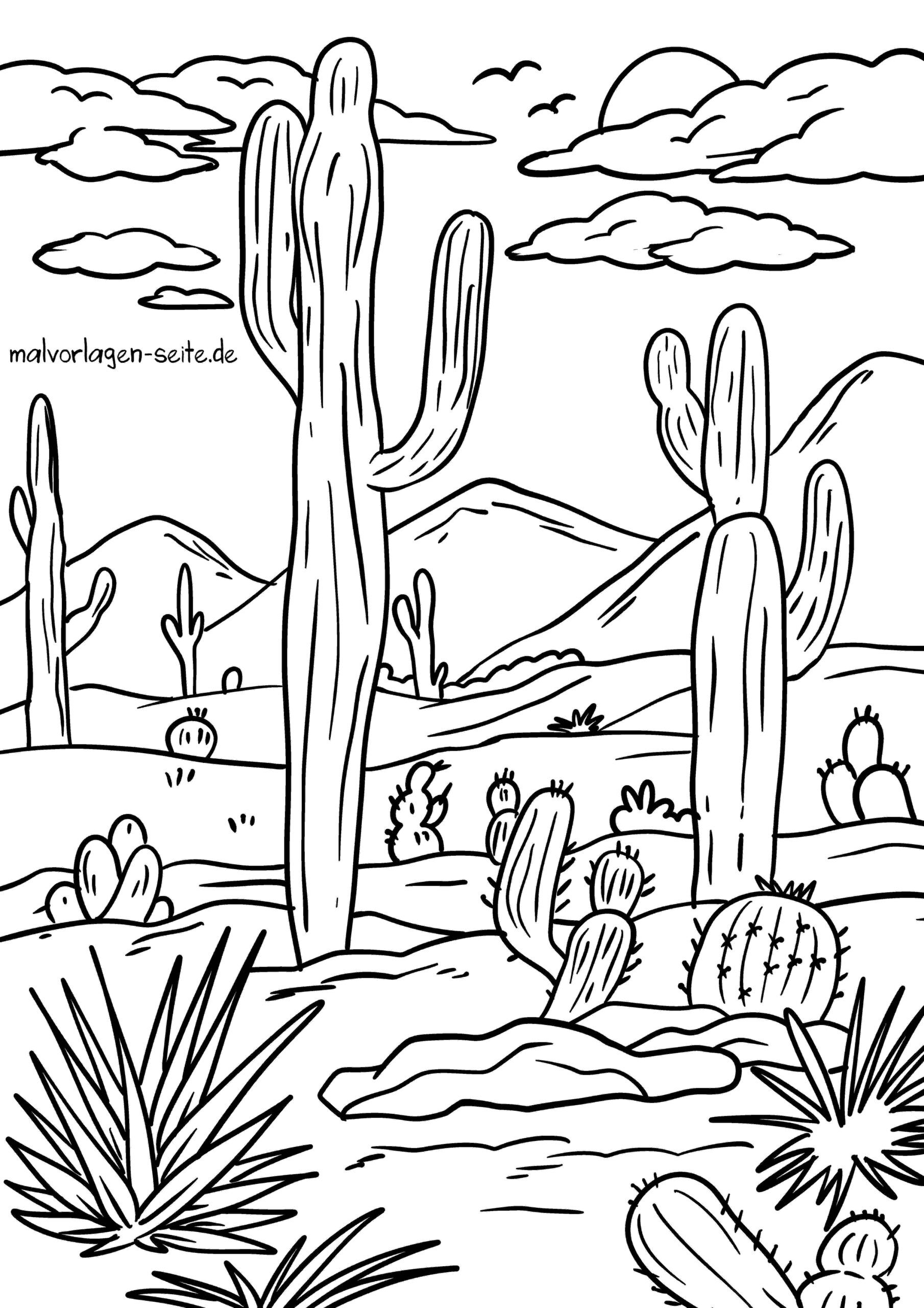 Malvorlage Kakteen
