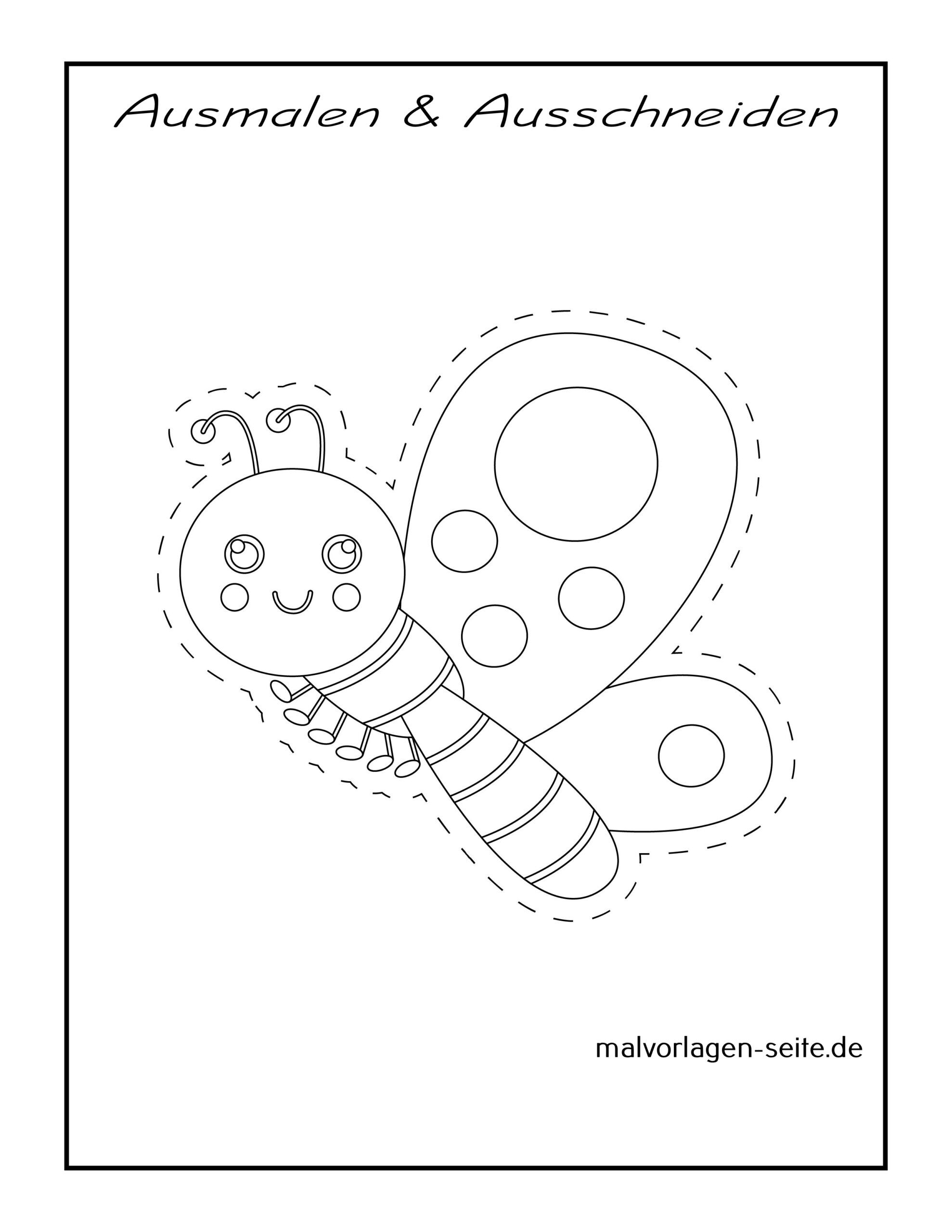 Auschneiden üben - Vorlage ausmalen und schneiden