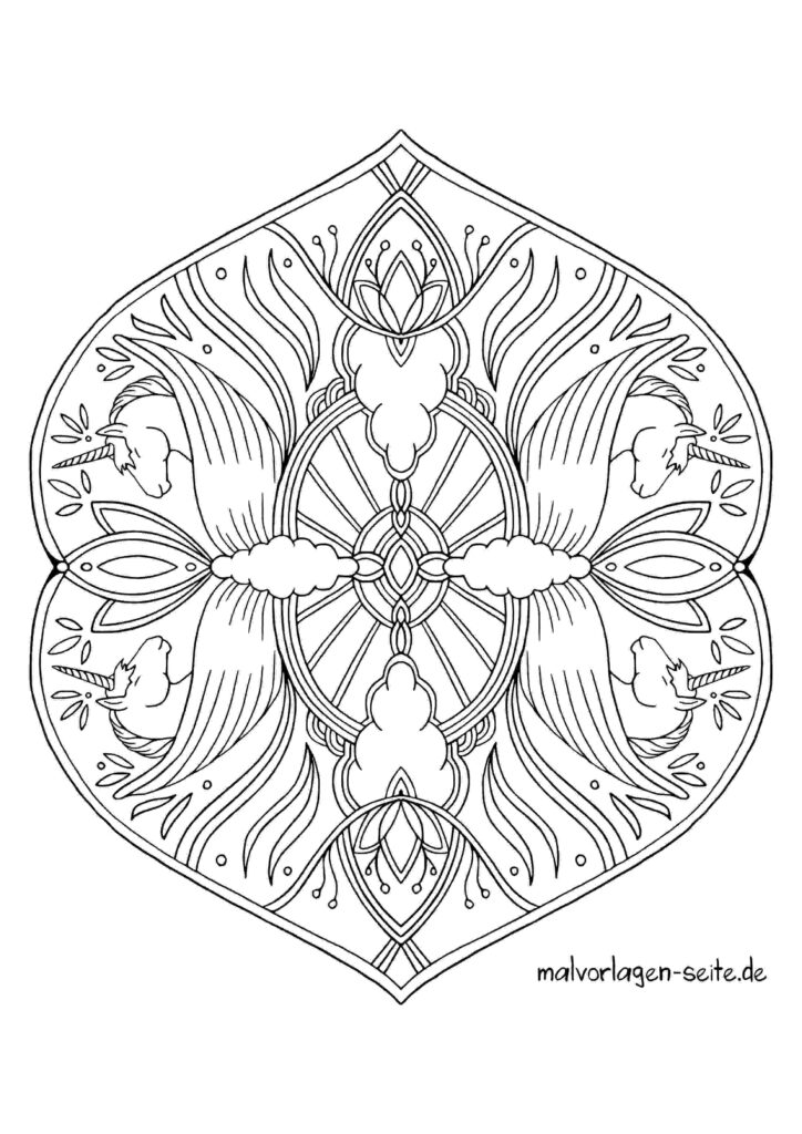  Einhorn Mandalas zum Ausmalen 