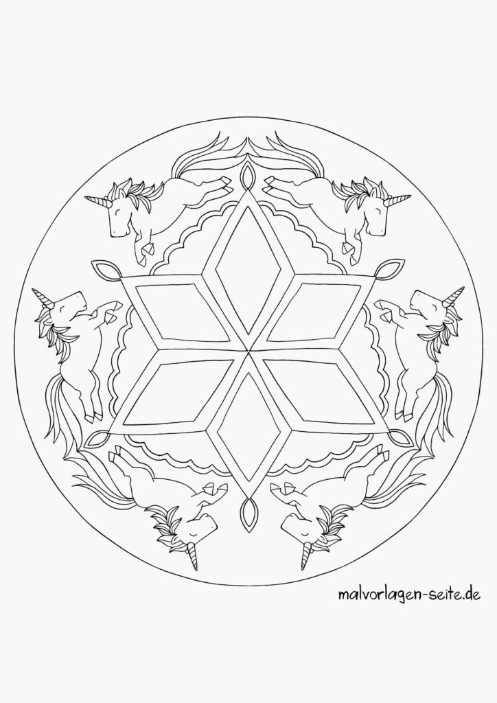  Einhorn Mandalas zum Ausmalen 