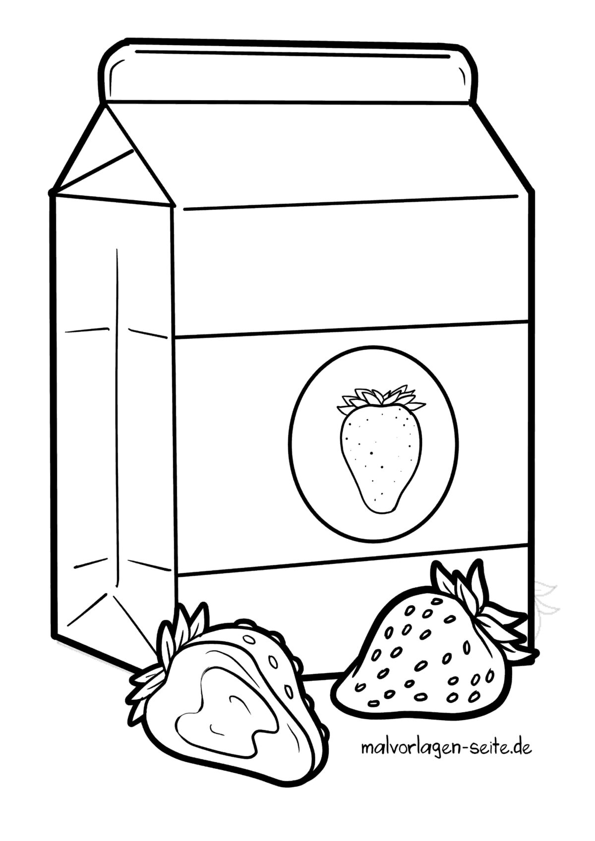 Malvorlage Erdbeermilch