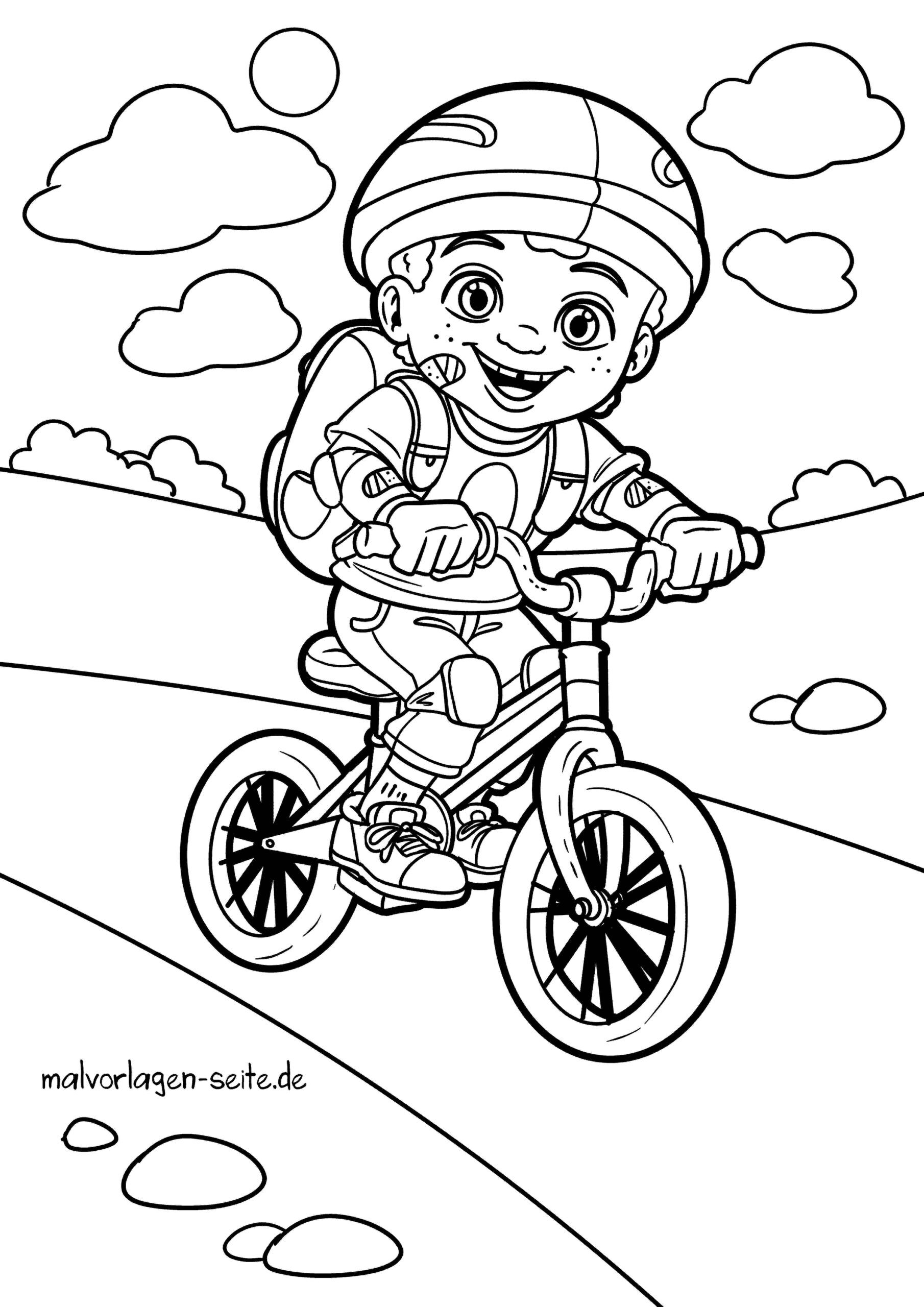 Malvorlage Fahrrad fahren