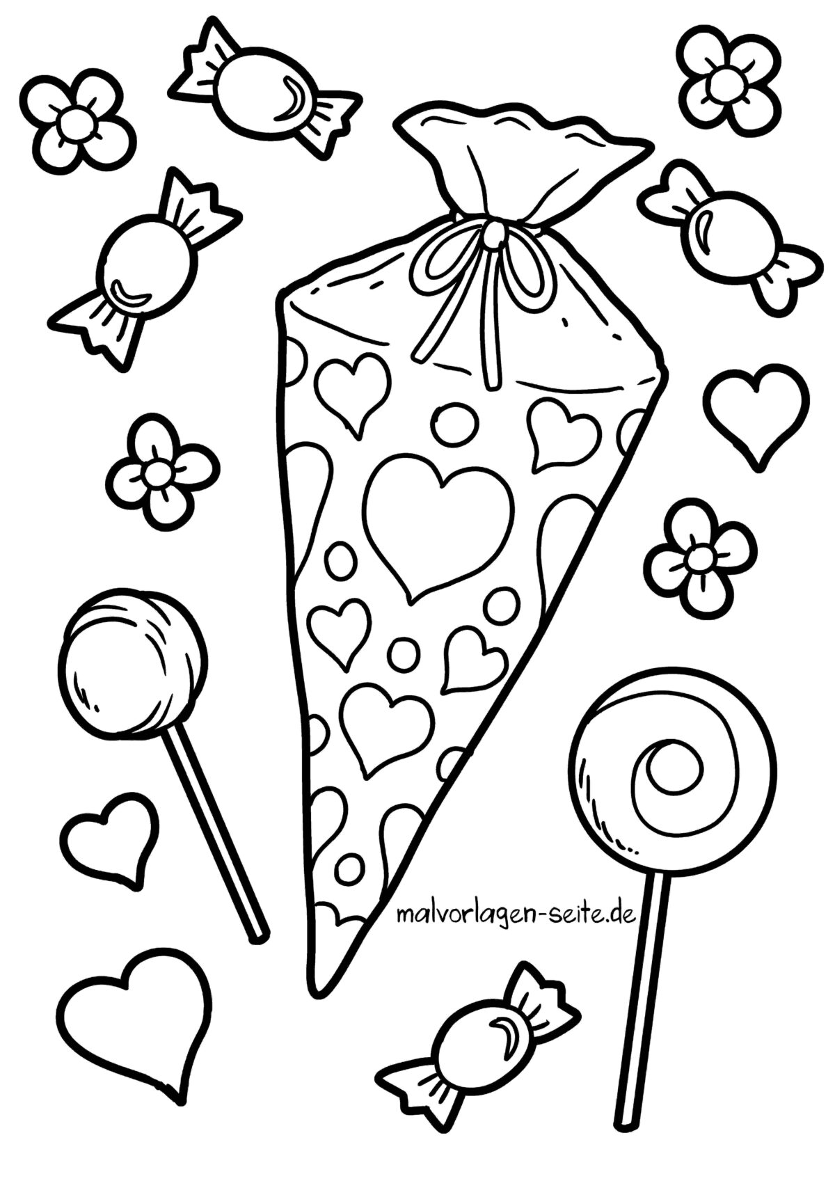  Malvorlage Zuckertüte - Jetzt kostenlos herunterladen Motiv 