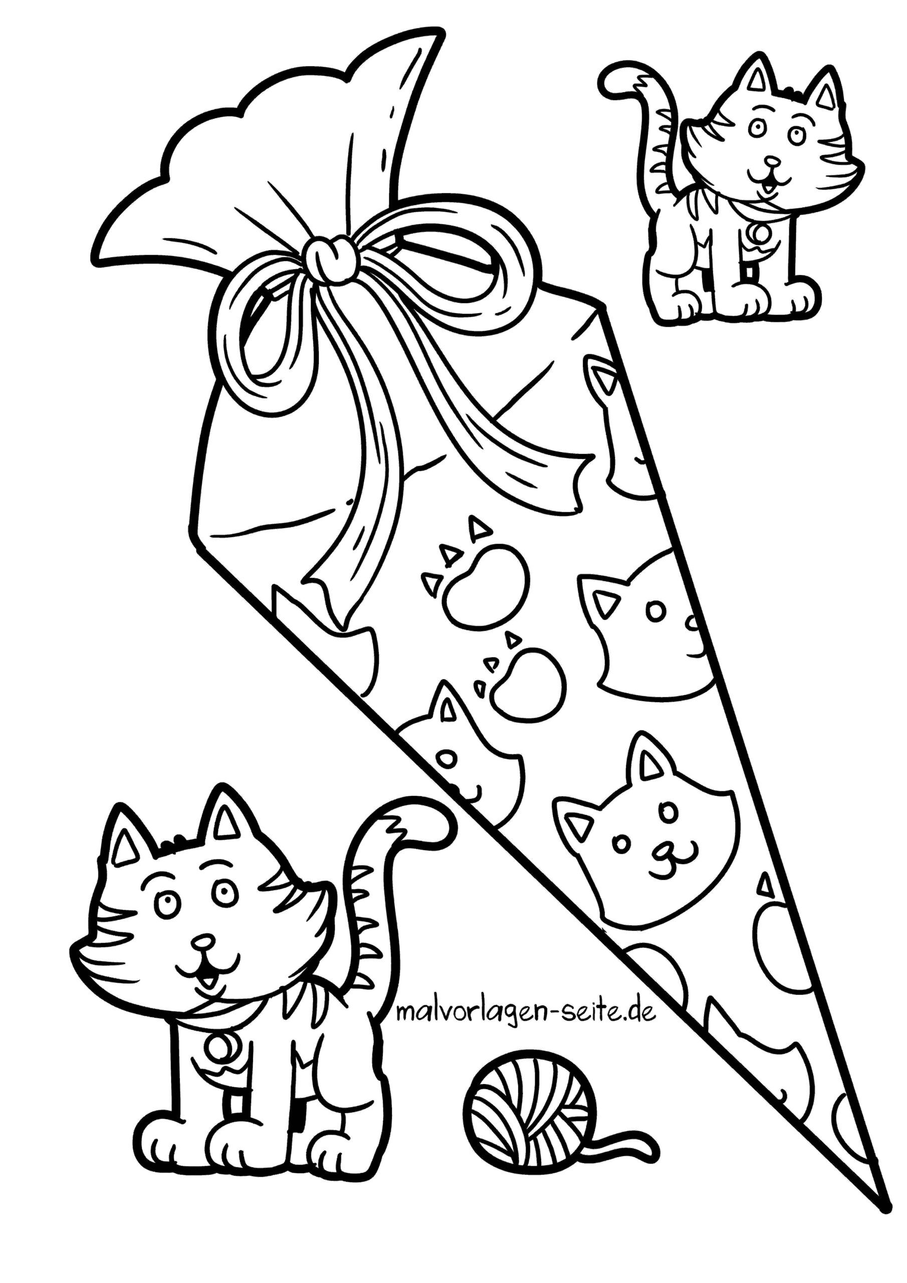 Malvorlage Schultüte Katzen