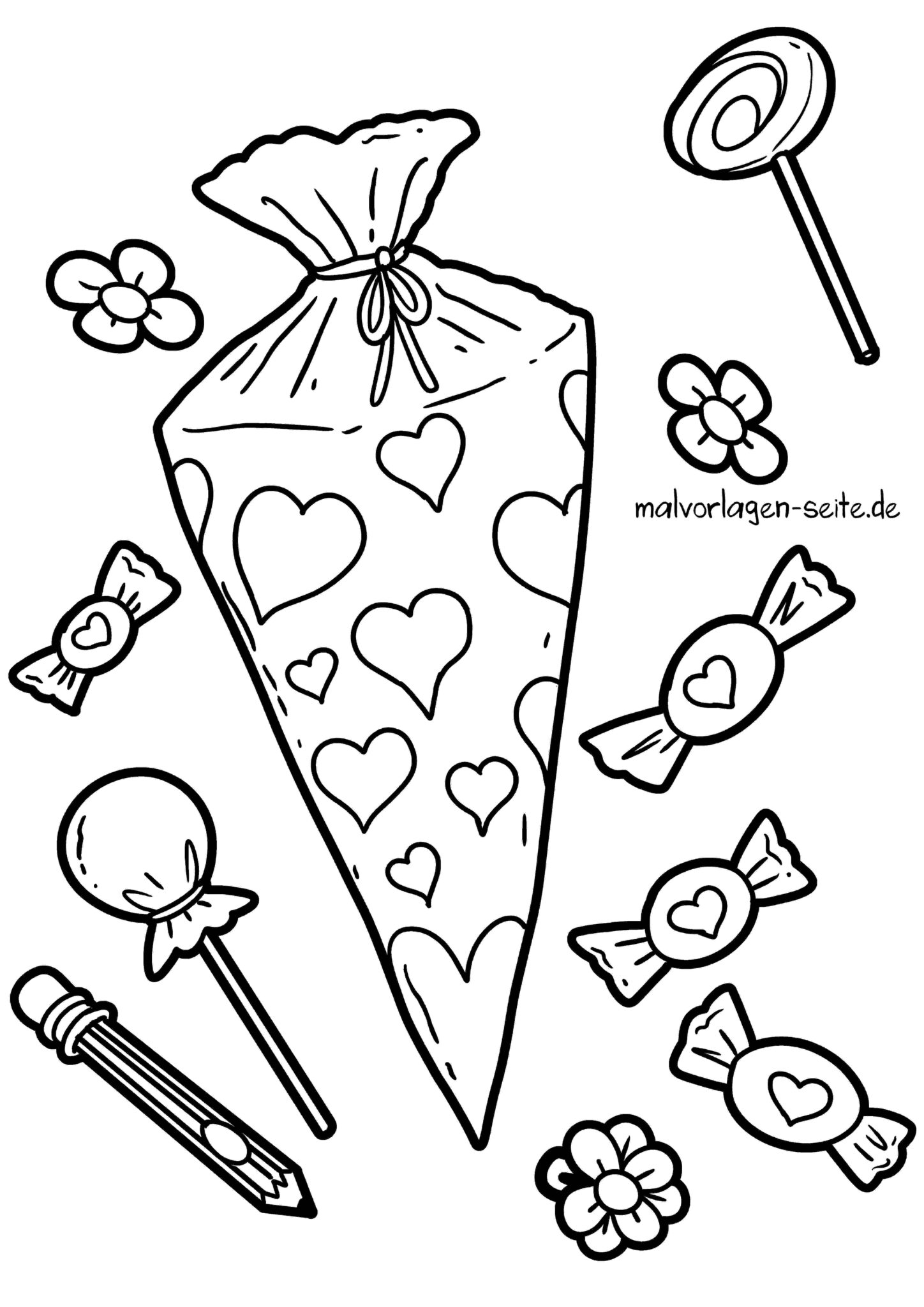  Malvorlage Zuckertüte - Jetzt kostenlos herunterladen Illustration 