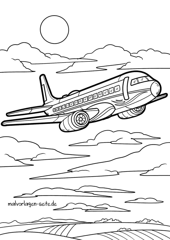  Malvorlage Flugzeug - Ausmalbild kostenlos herunterladen Bildidee 
