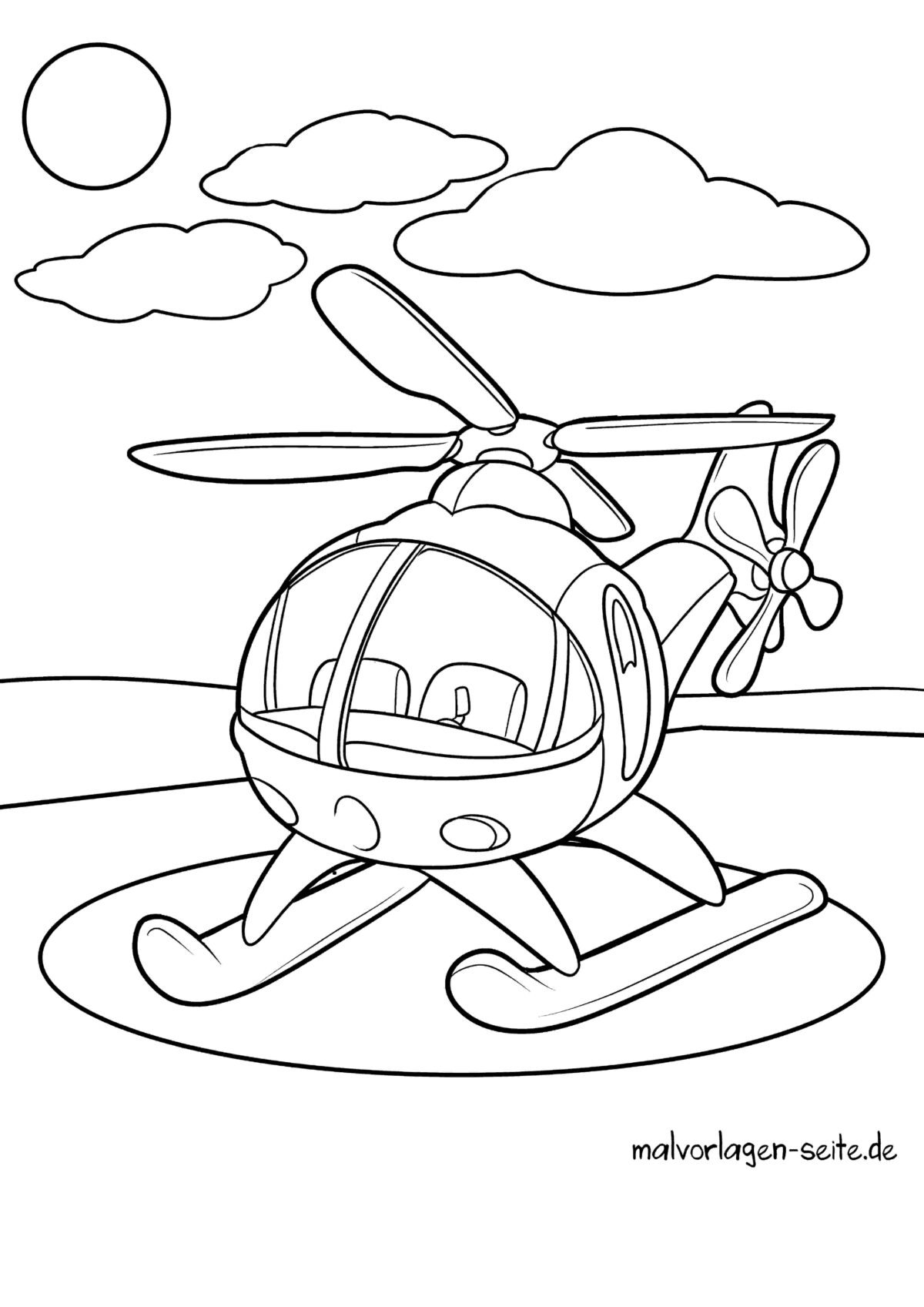  Ausmalbilder Hubschrauber kostenlos herunterladen und ausmalen Bildidee 