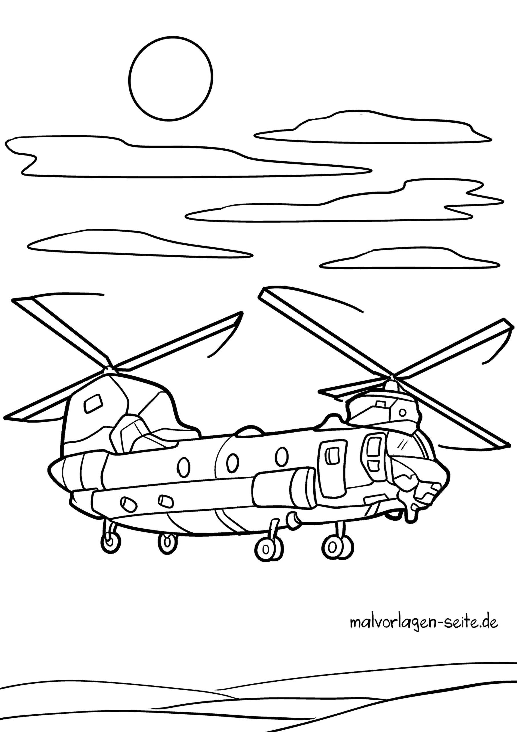 Malvorlage Hubschrauber