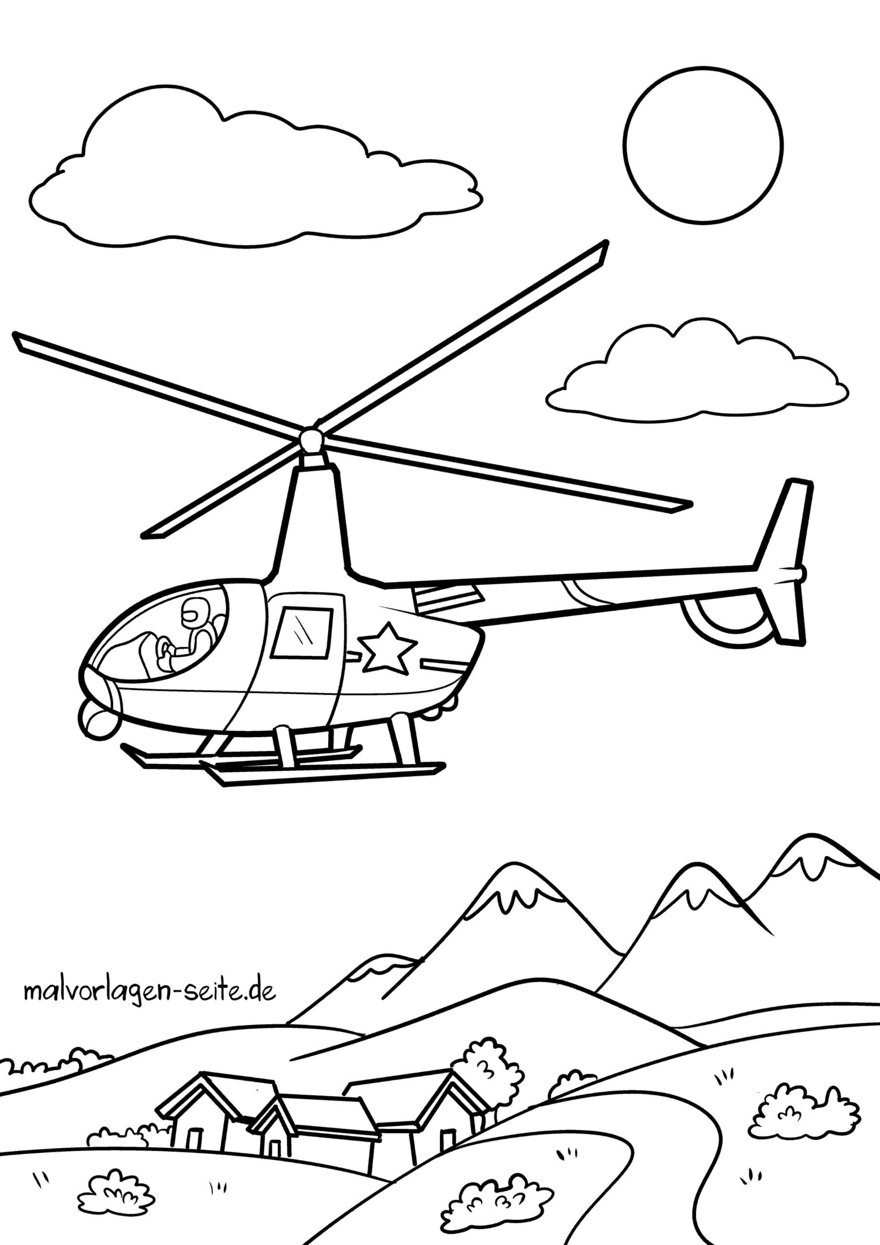Malvorlage Hubschrauber