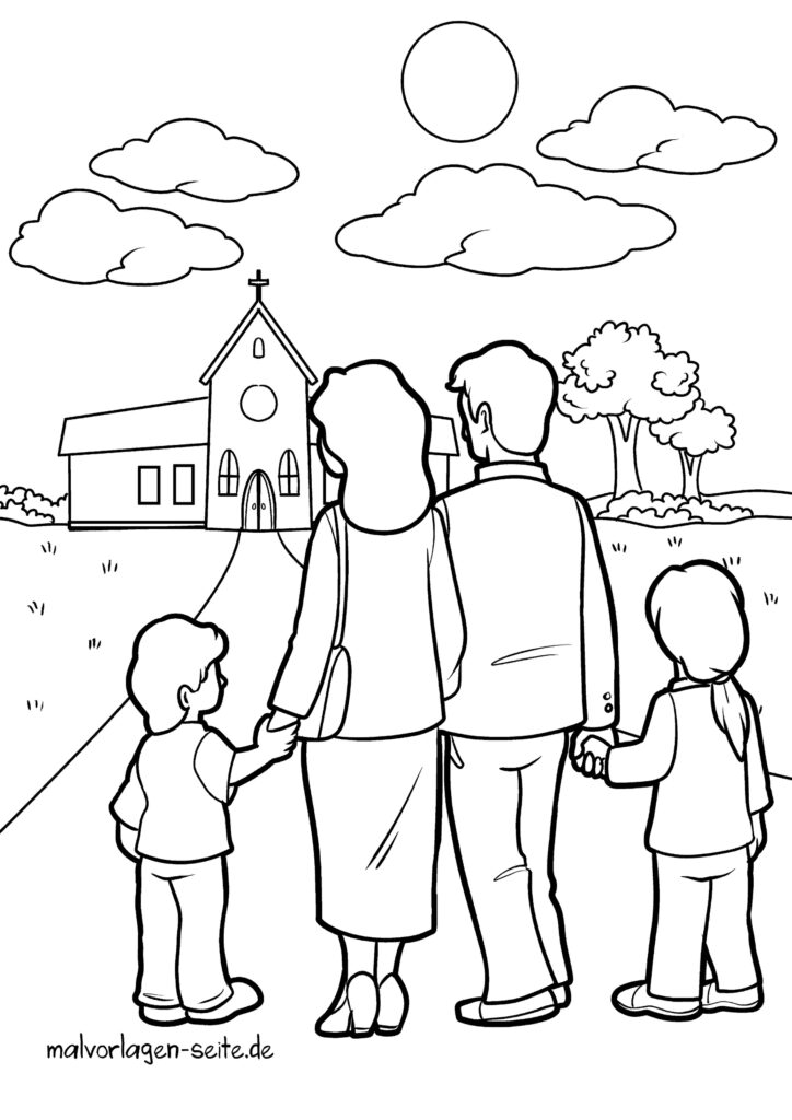  Malvorlage Kirche - Ausmalbild kostenlos herunterladen 