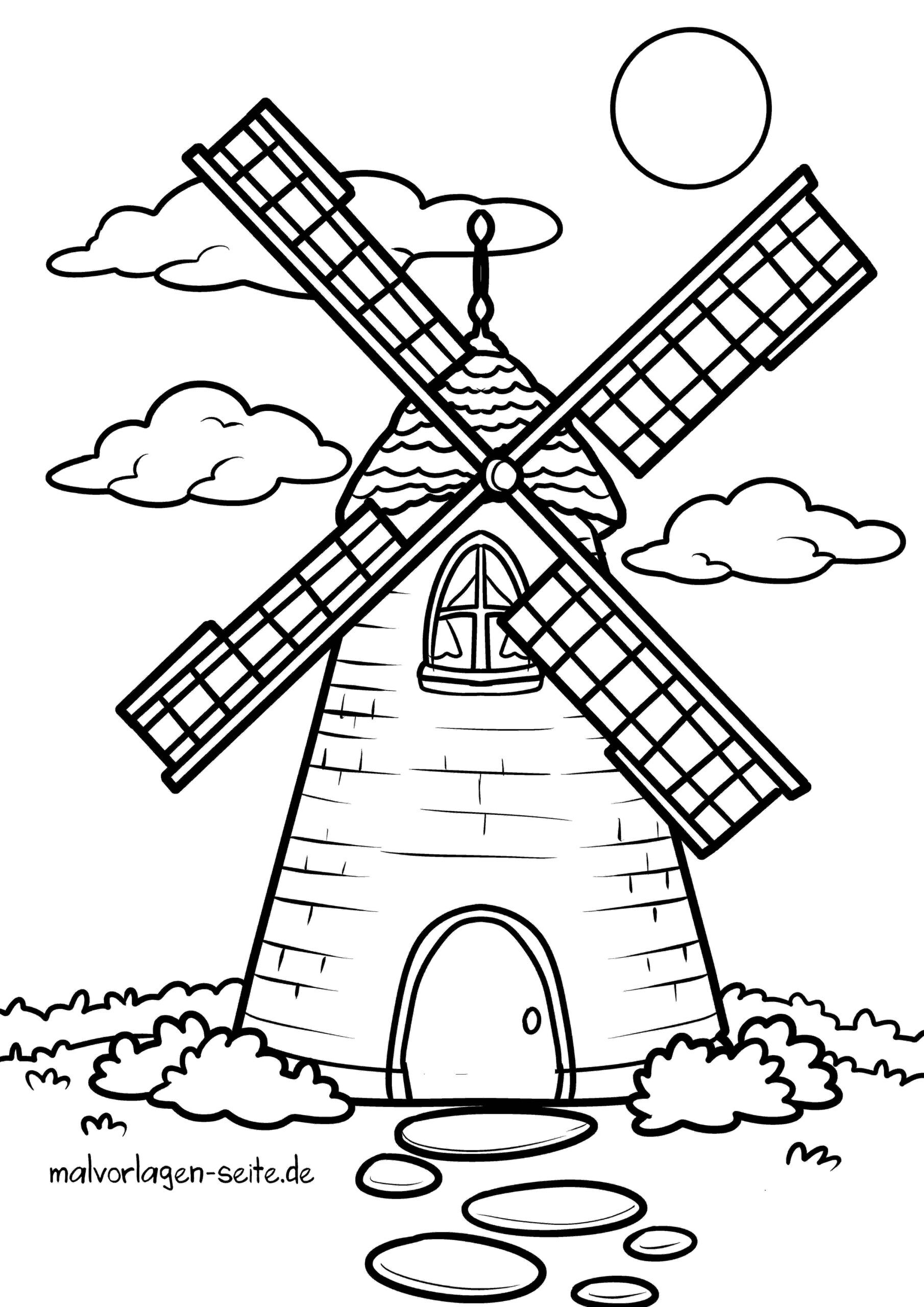Malvorlage Windmühle