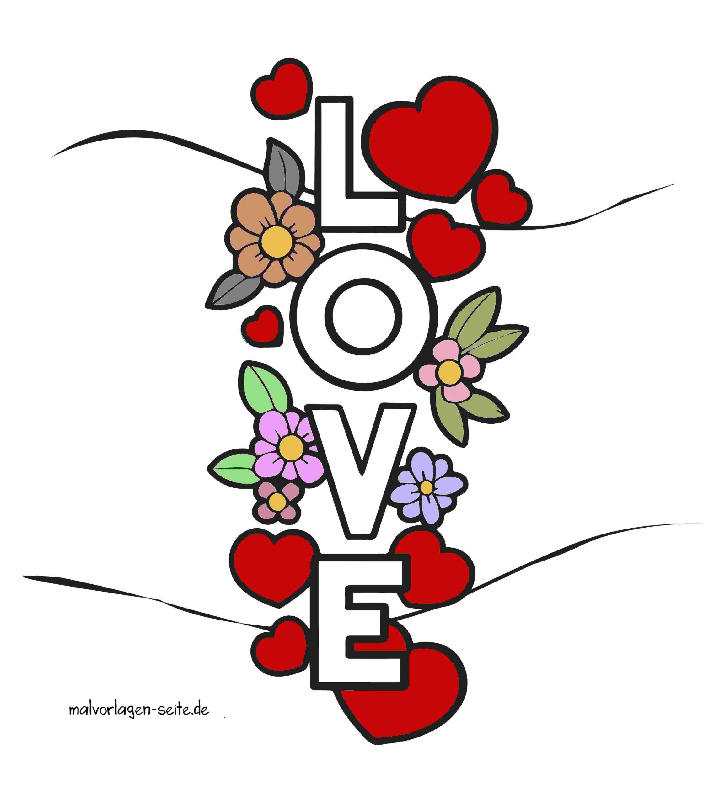 LOVE in großen bunten Buchstaben
