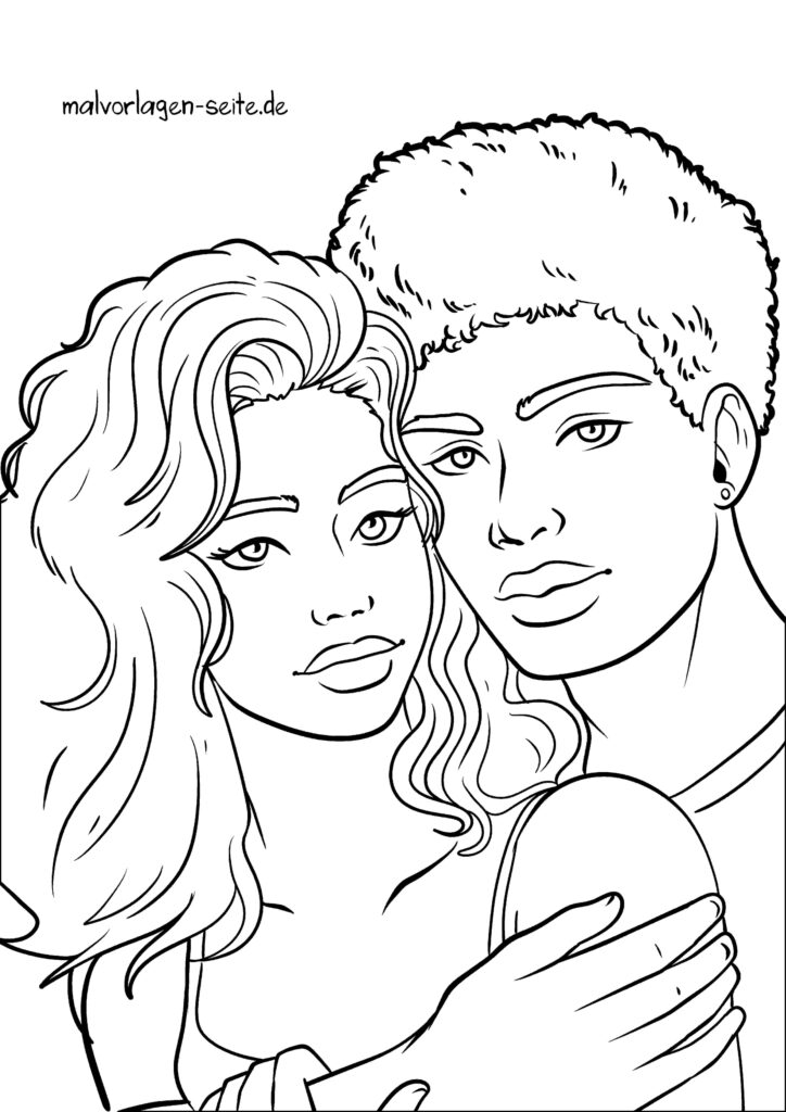 Malvorlage Paar | Ausmalbild kostenlos herunterladen