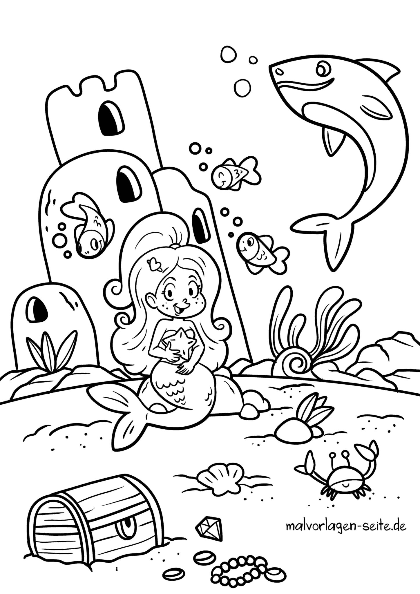  Malvorlage Meerjungfrau - Jetzt kostenlos herunterladen Bildidee 