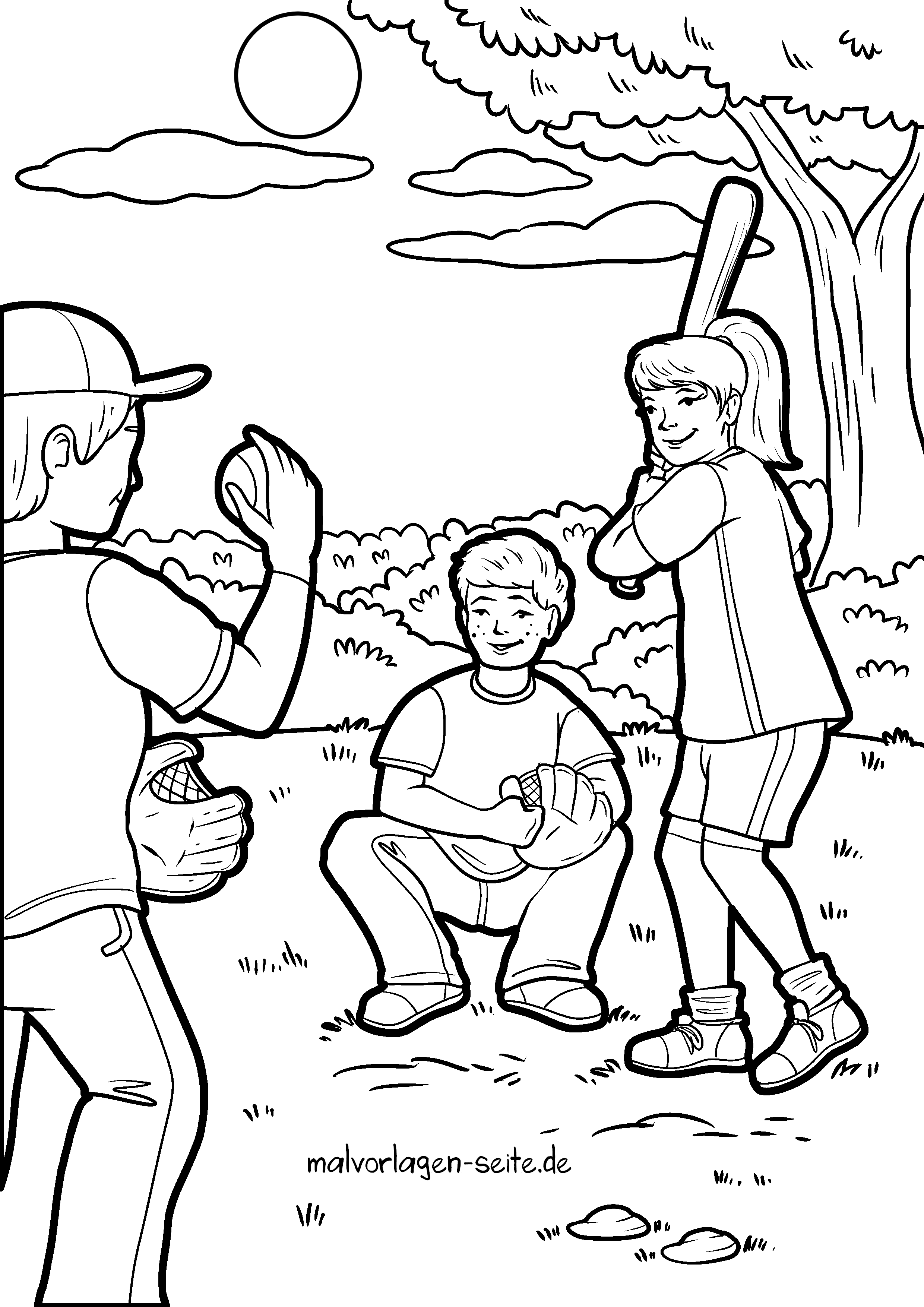 Malvorlage Baseball
