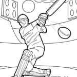 Malvorlage Cricket spielen