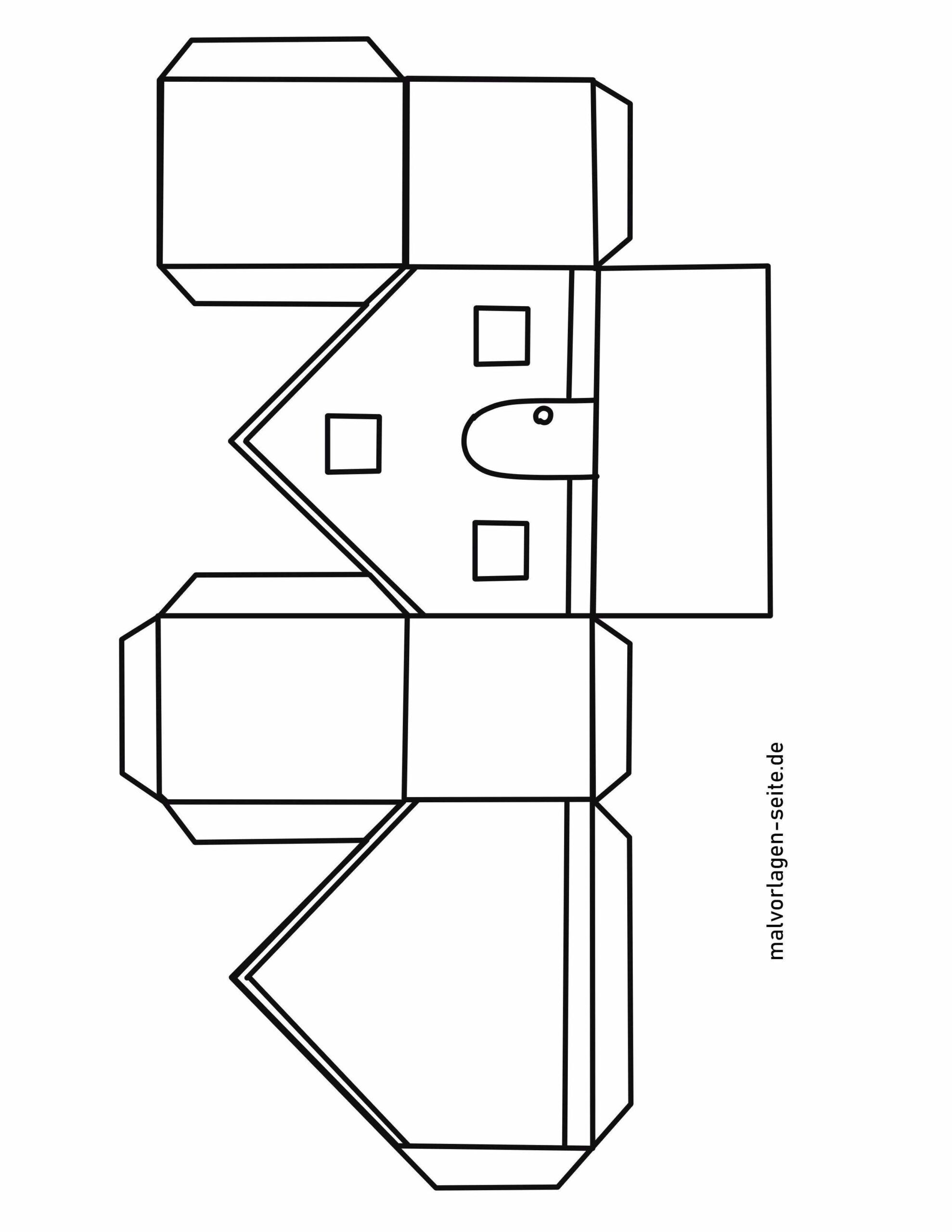 Papierhaus basteln Vorlage