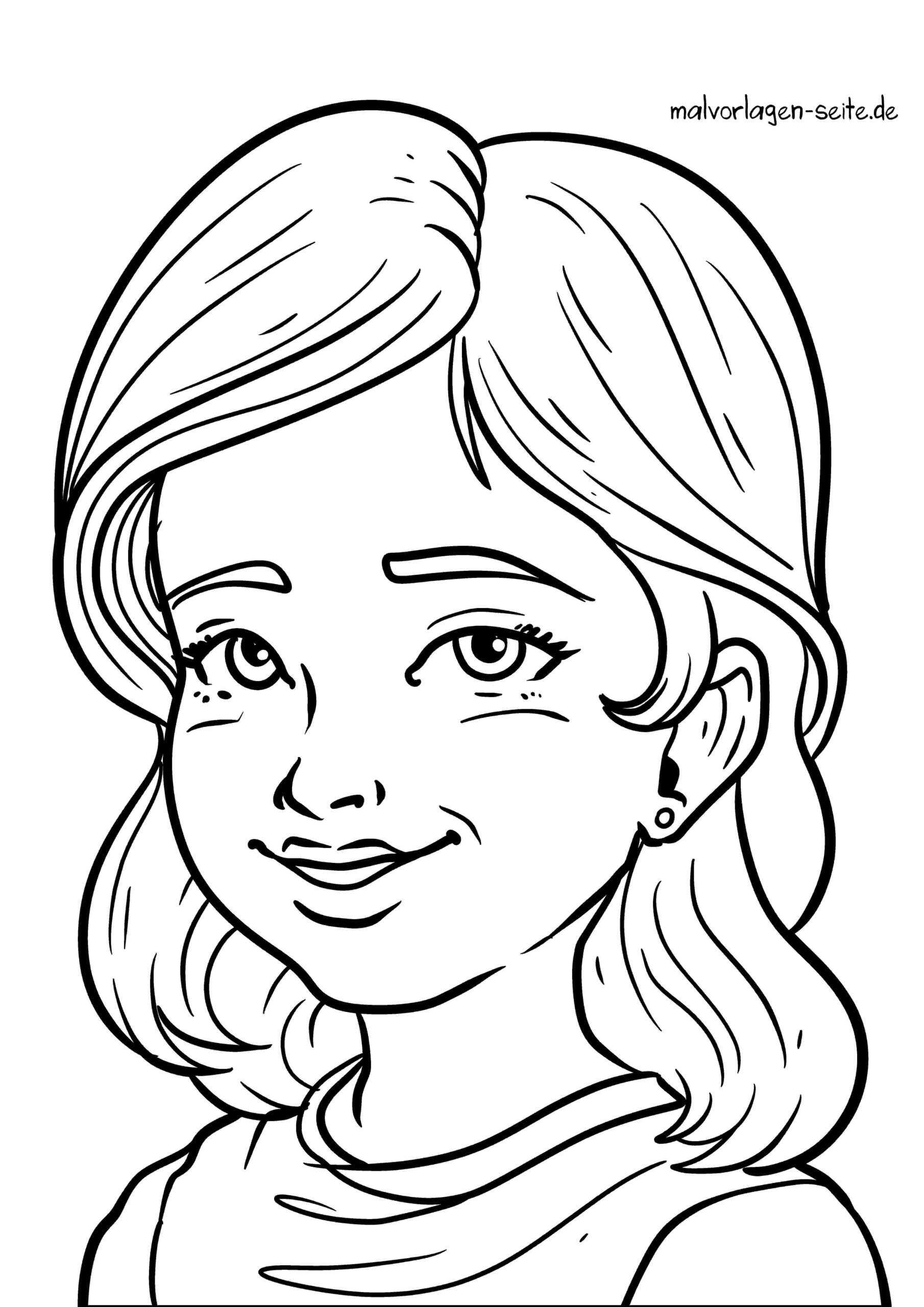 Malvorlage Gesicht Mädchen