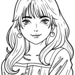 Malvorlage Gesicht Mädchen