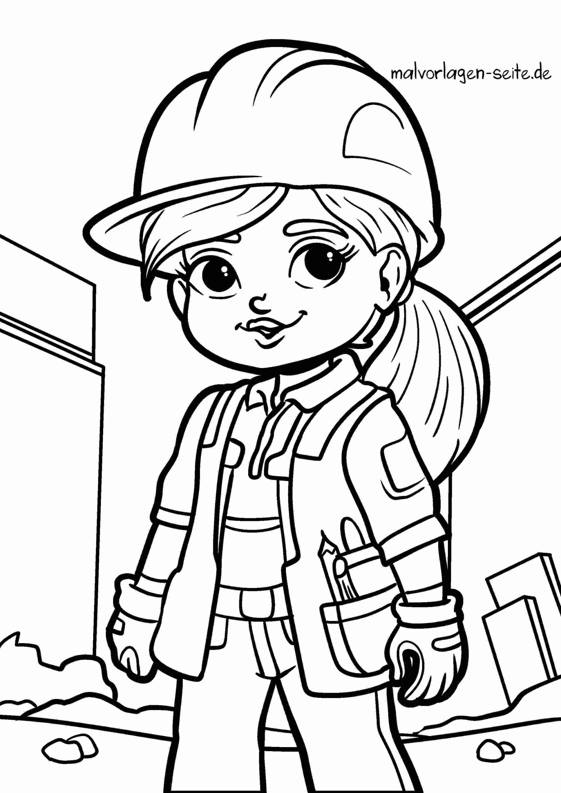 Malvorlage Handwerkerin