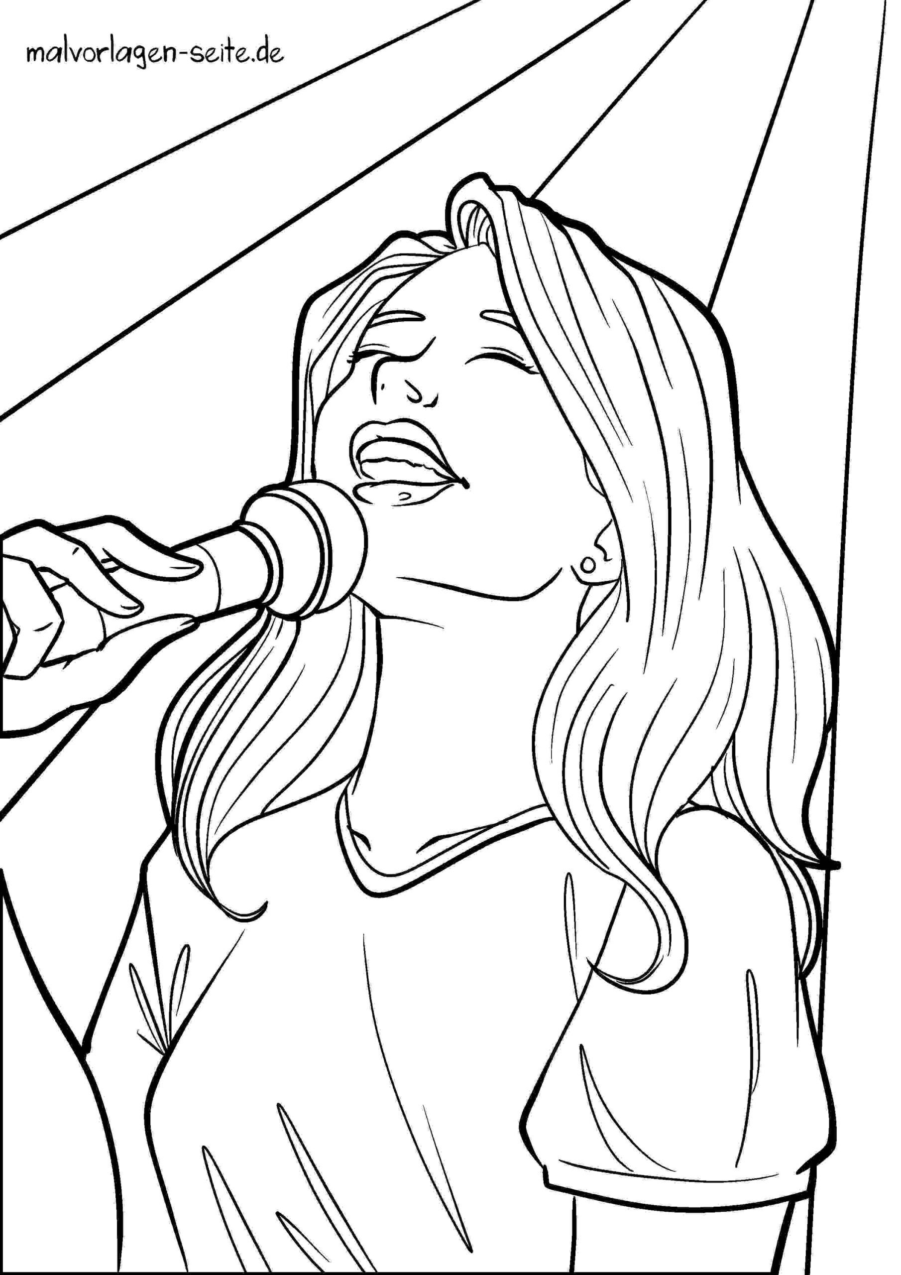 Malvorlage Sängerin