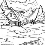 Malvorlage Winterlandschaft