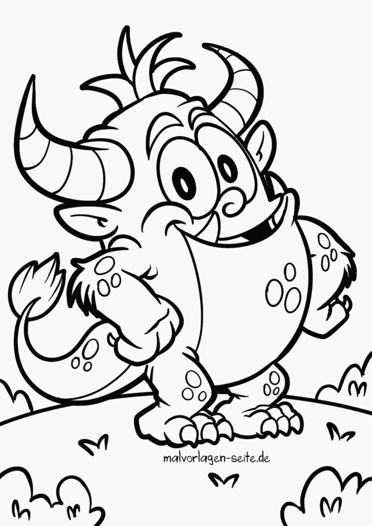  Malvorlagen Monster kostenlos herunterladen und ausmalen Illustration 