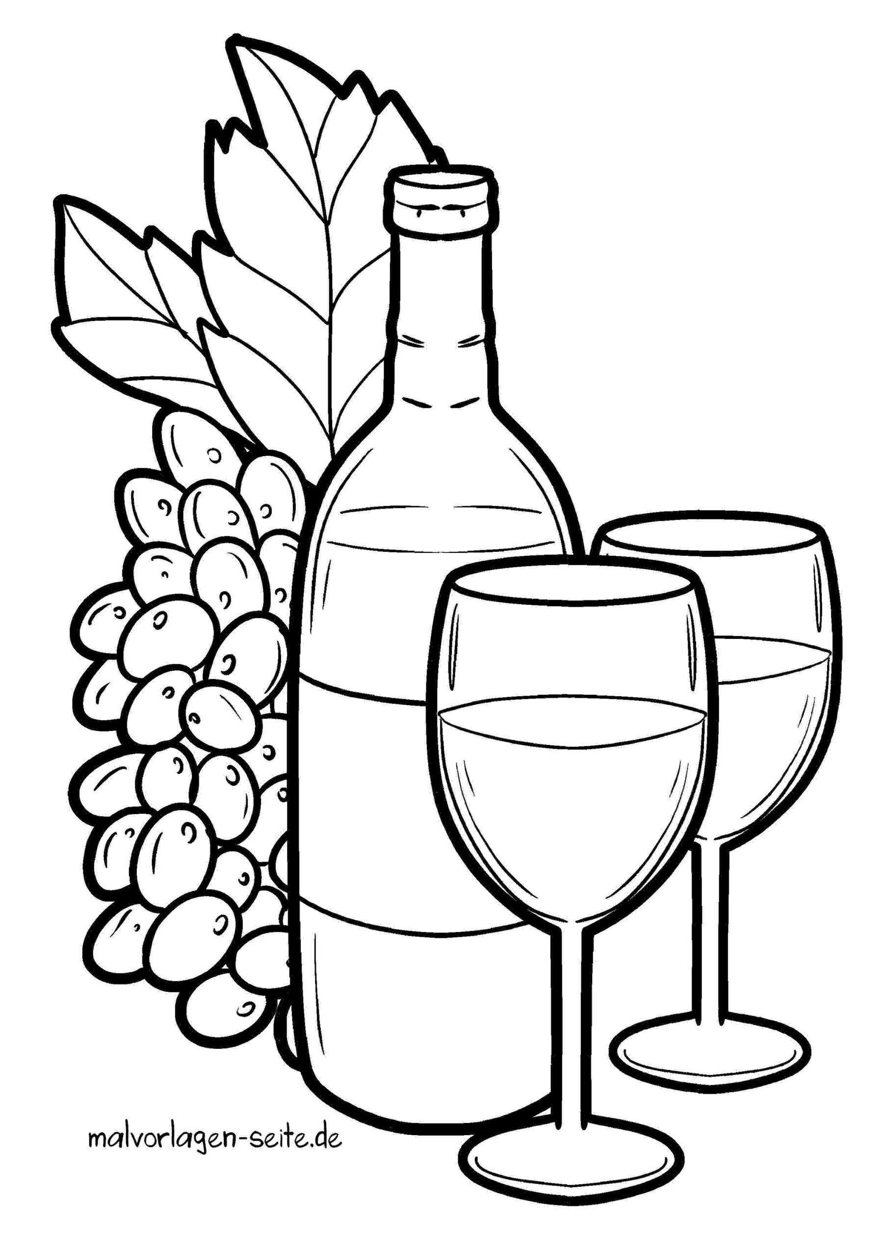Malvorlage Wein