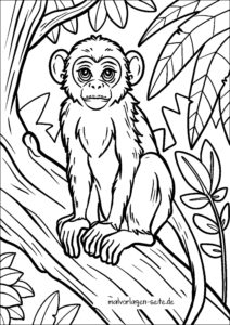  Malvorlage Affe 