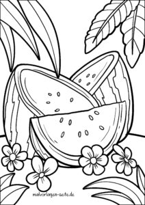 Malvorlage Wassermelone