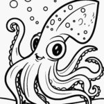 Malvorlage Krake - Oktopus