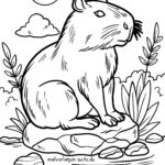 Malvorlage Capybara - Wasserschwein