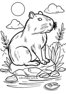 Malvorlage Capybara - Wasserschwein