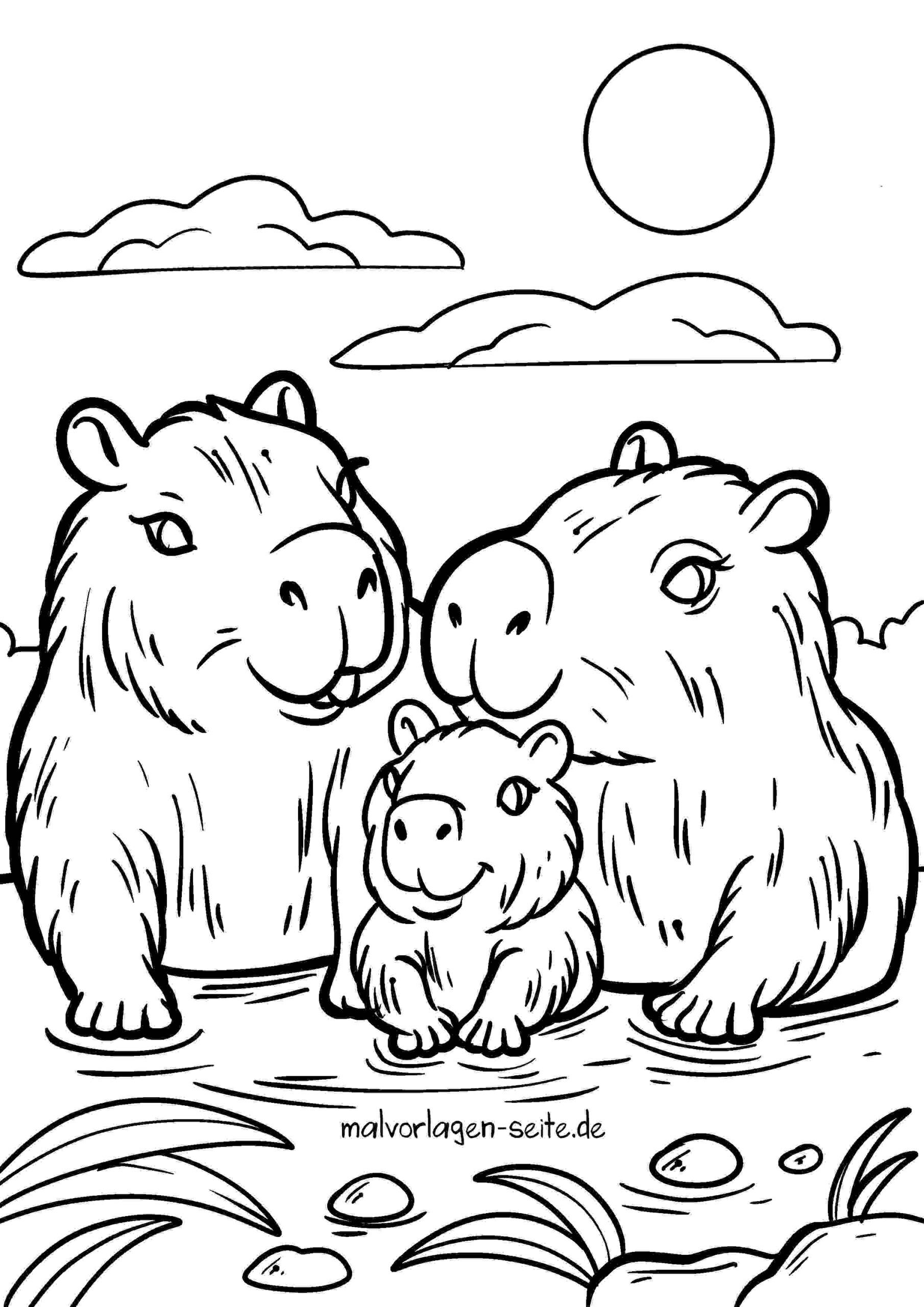 Malvorlage Capybara - Wasserschwein