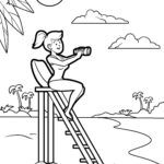 Malvorlage Rettungsschwimmerin - Life Guard