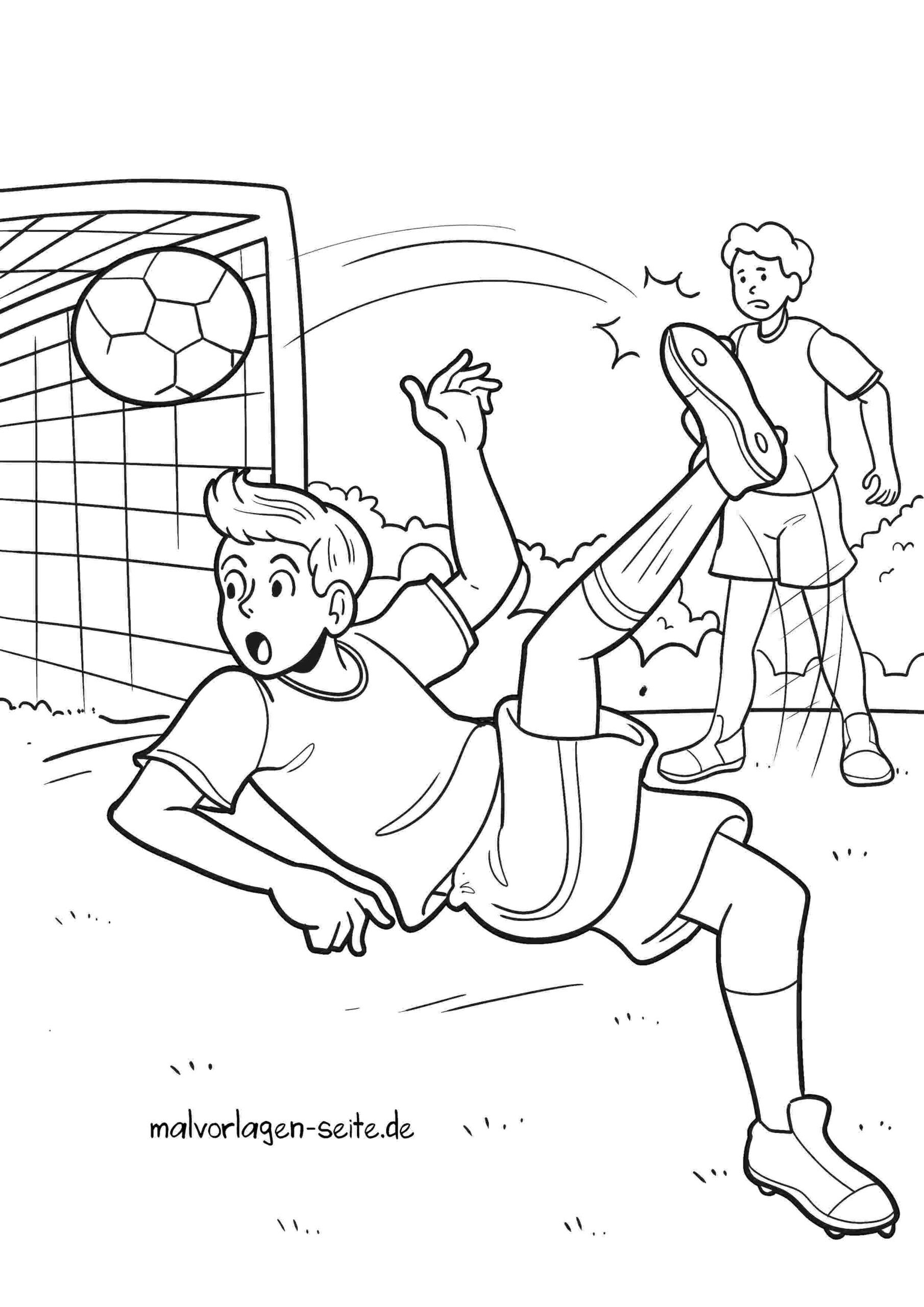 Malvorlage Fallrückzieher Fußball
