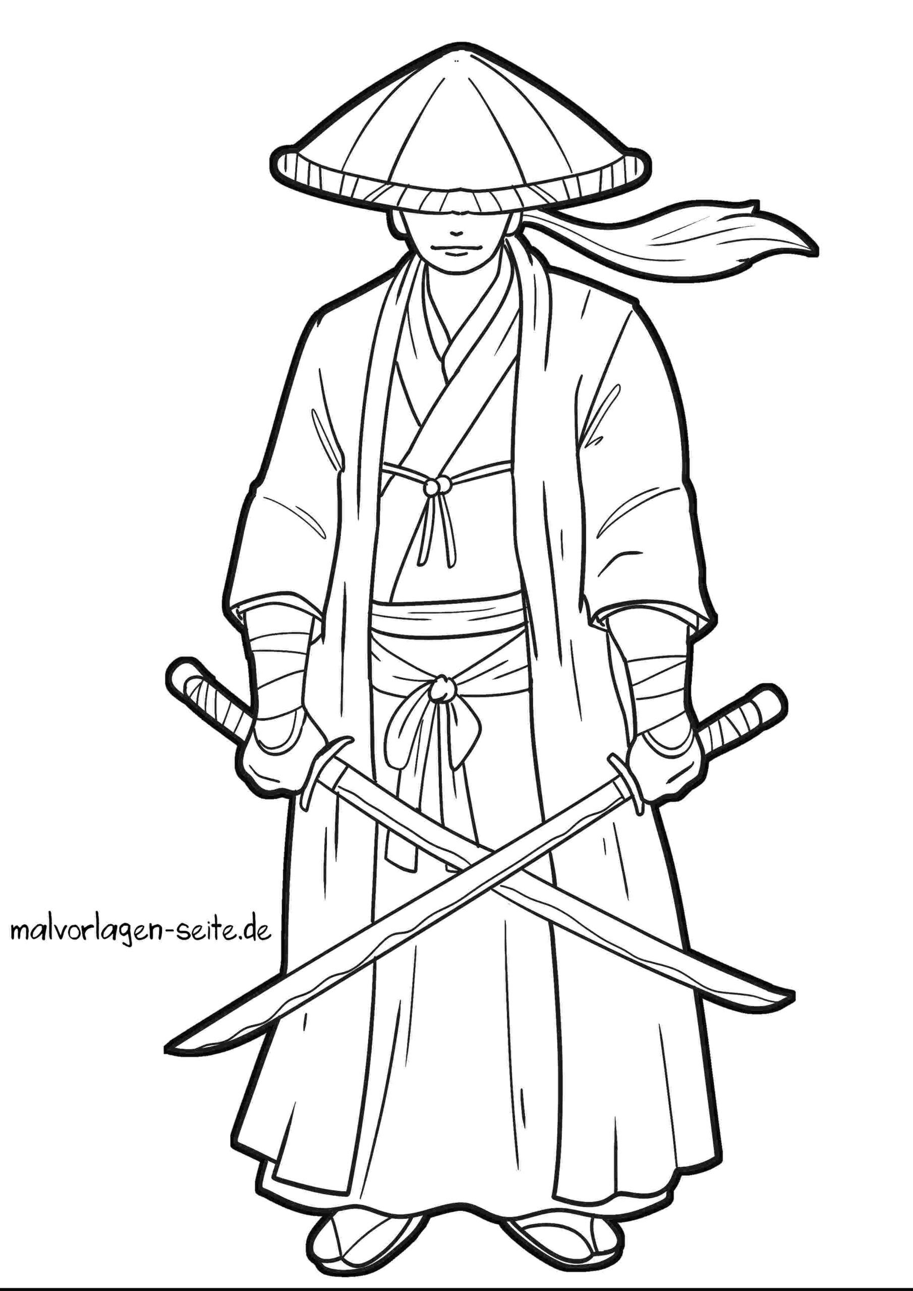 Malvorlage Samurai