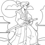 Malvorlage Samurai
