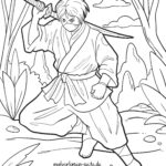 Malvorlage Samurai