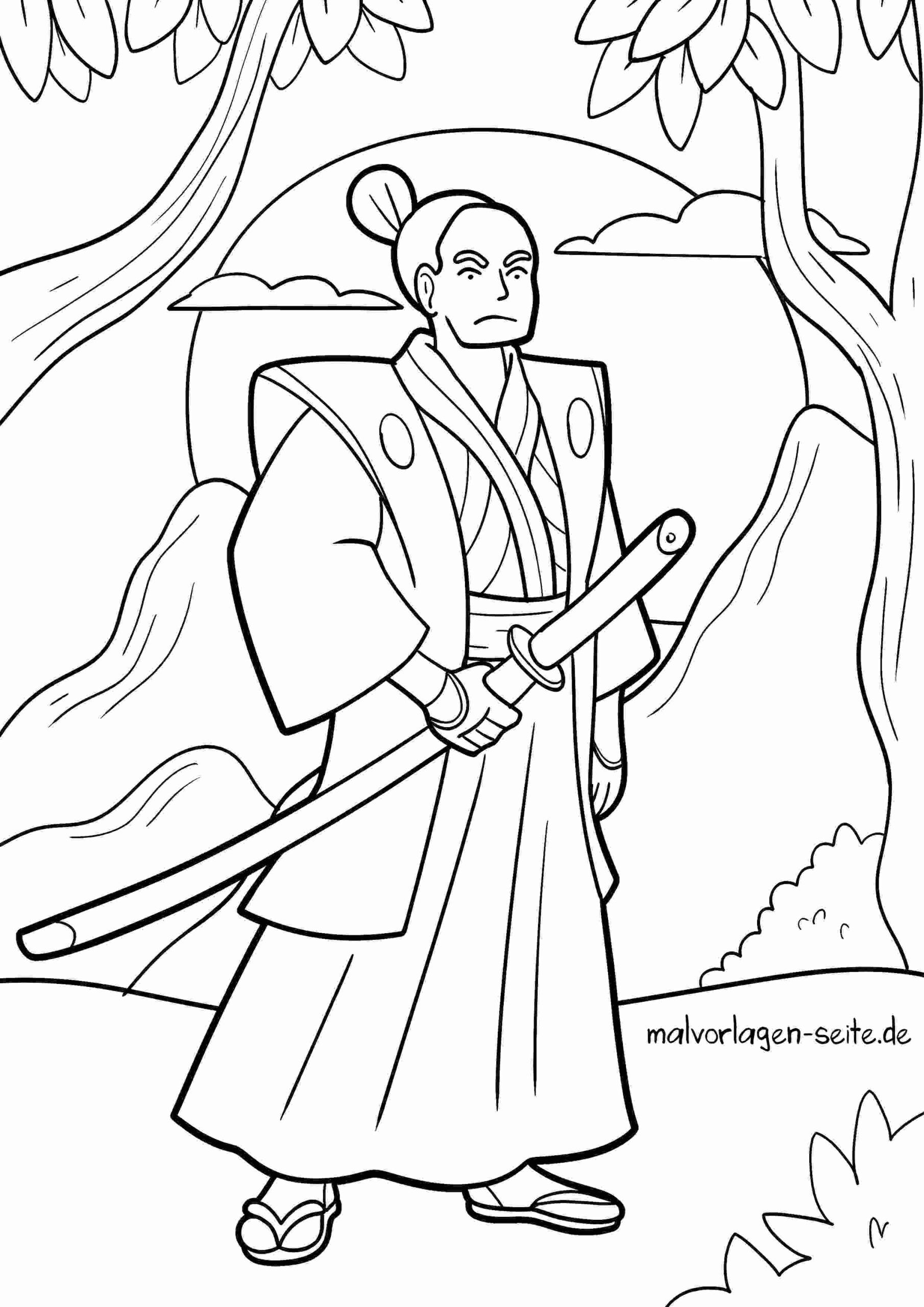 Malvorlage Samurai