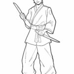 Malvorlage Samurai