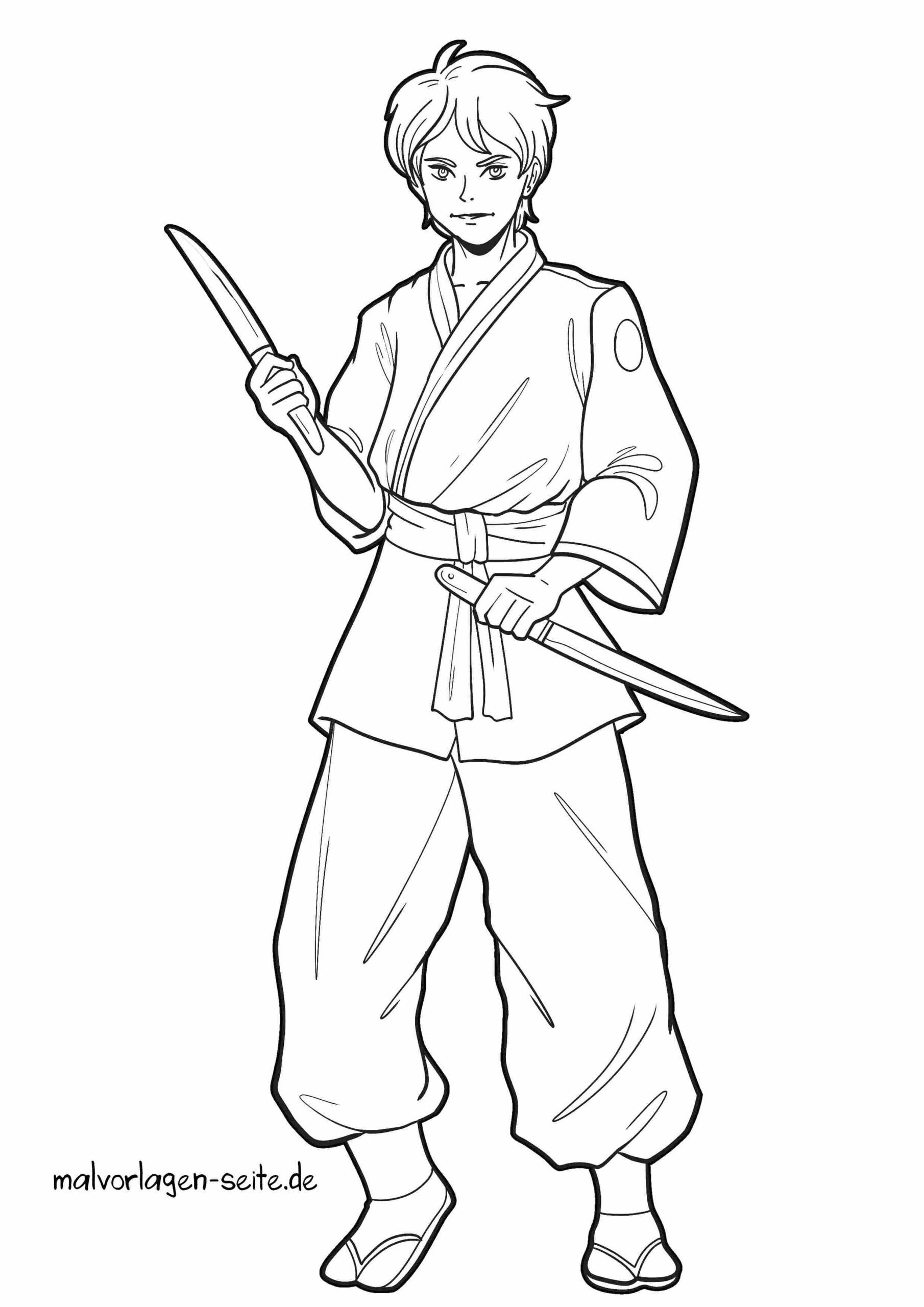 Malvorlage Samurai