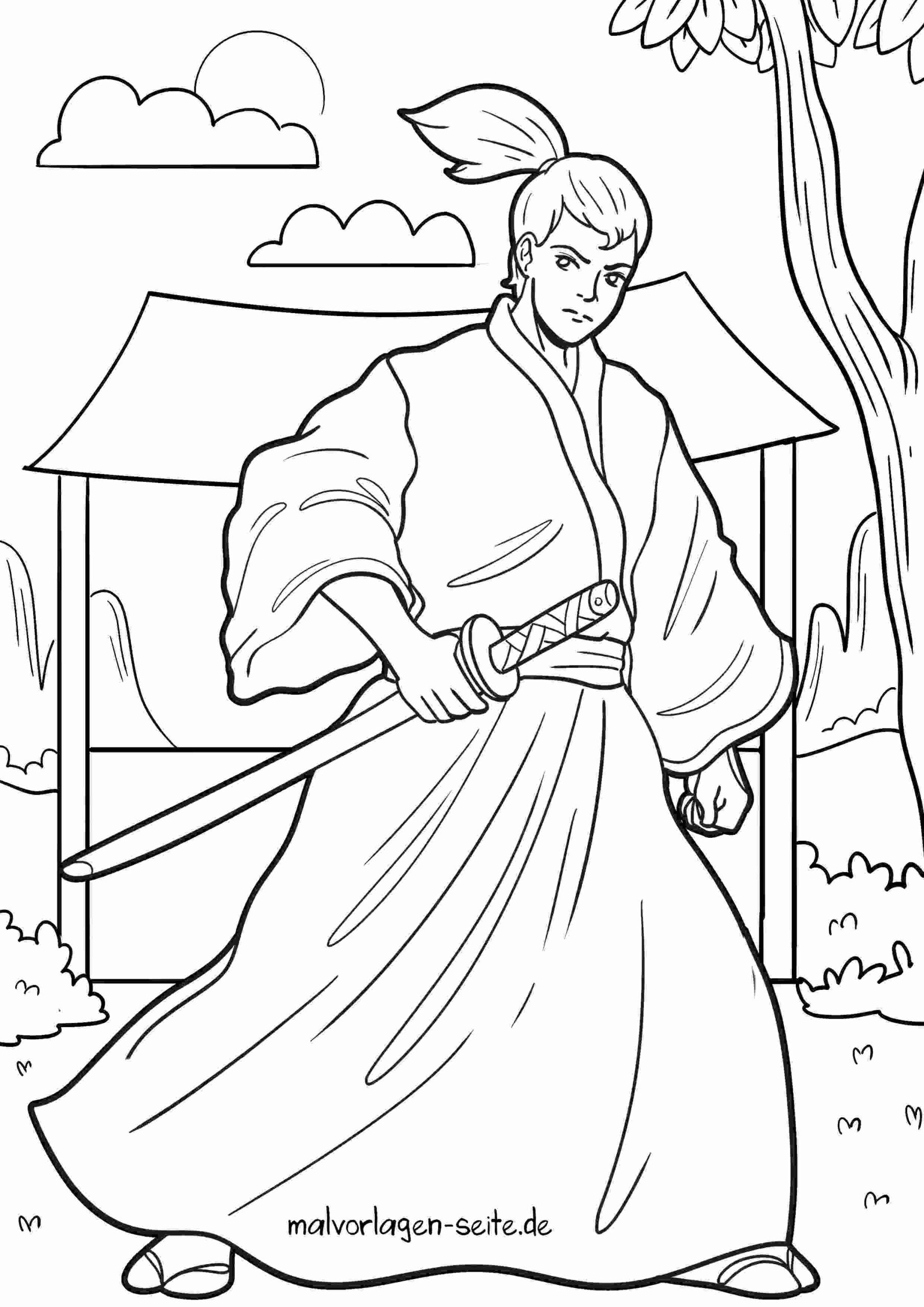 Malvorlage Samurai