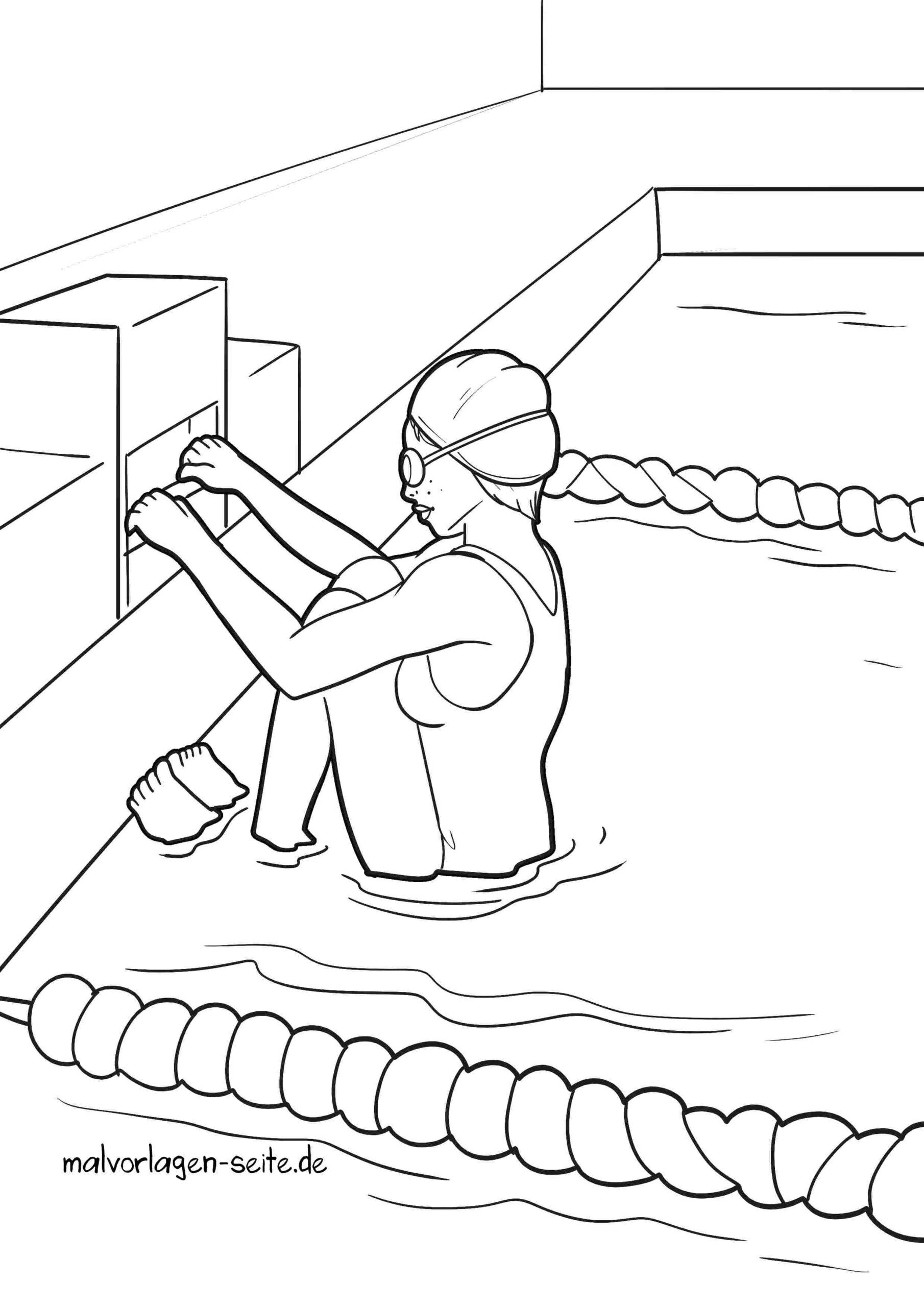 Malvorlage Schwimmen