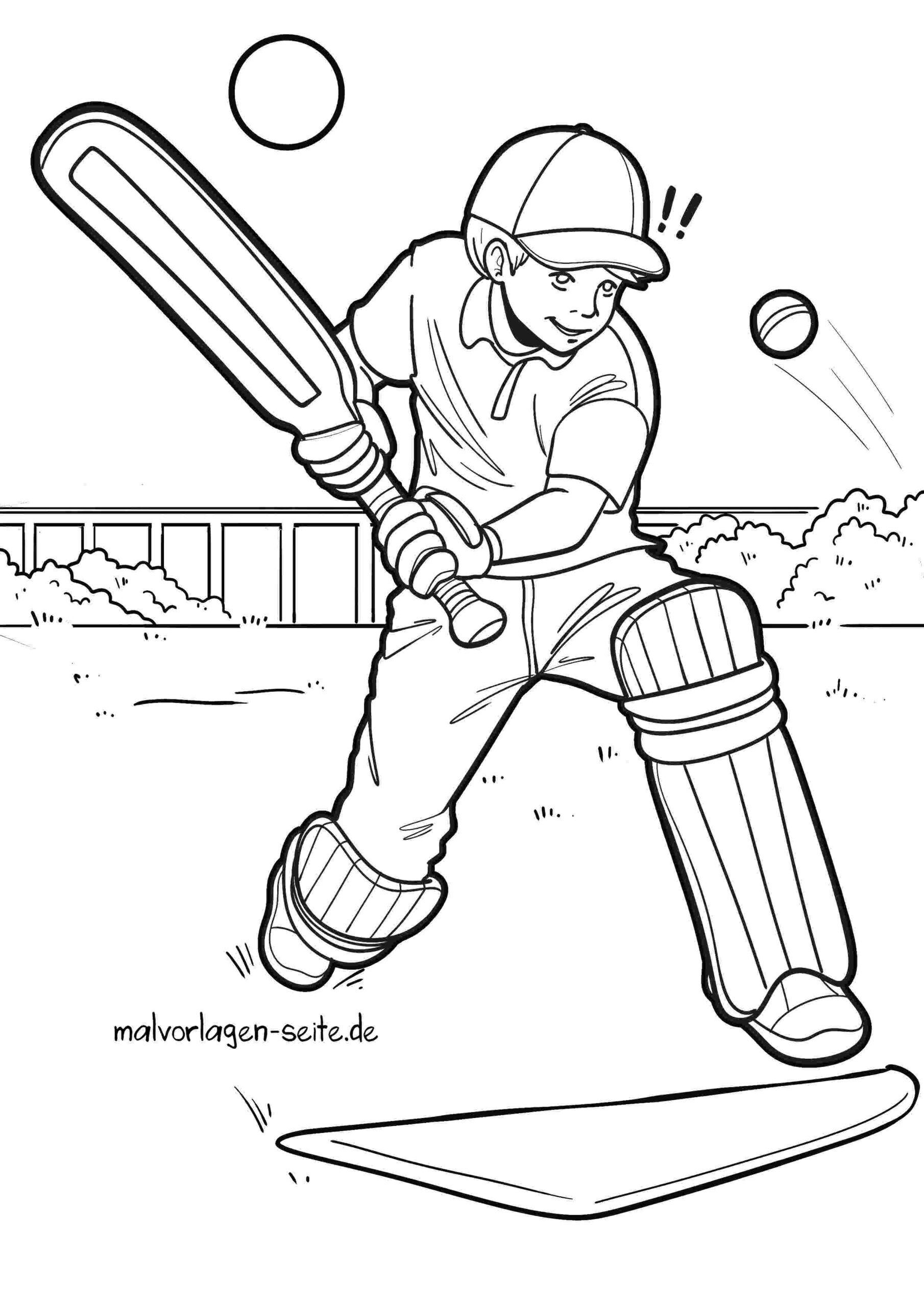 Malvorlage Cricket