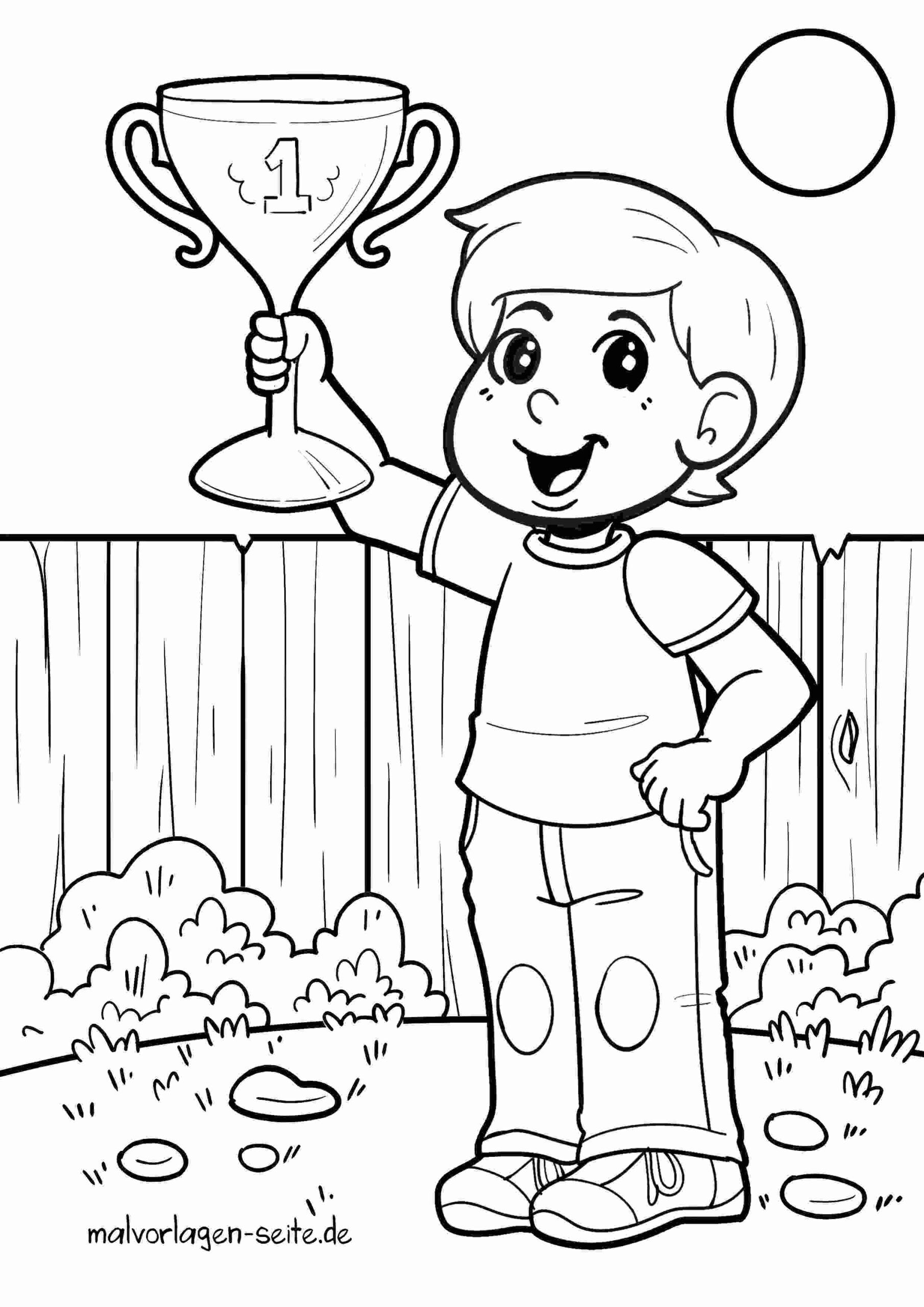 Malvorlage Siegerehrung - Sieger