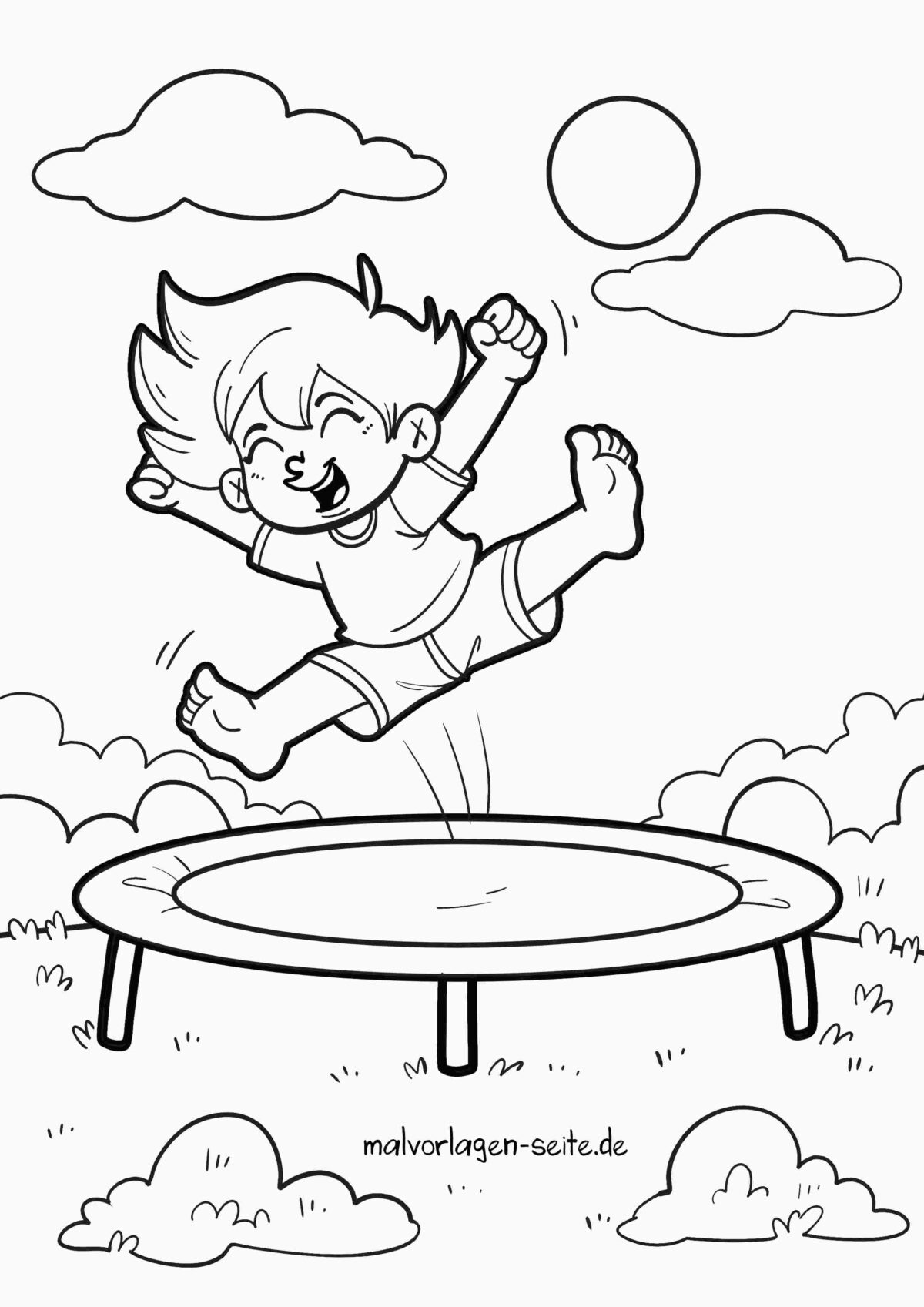 Malvorlage Trampolin springen